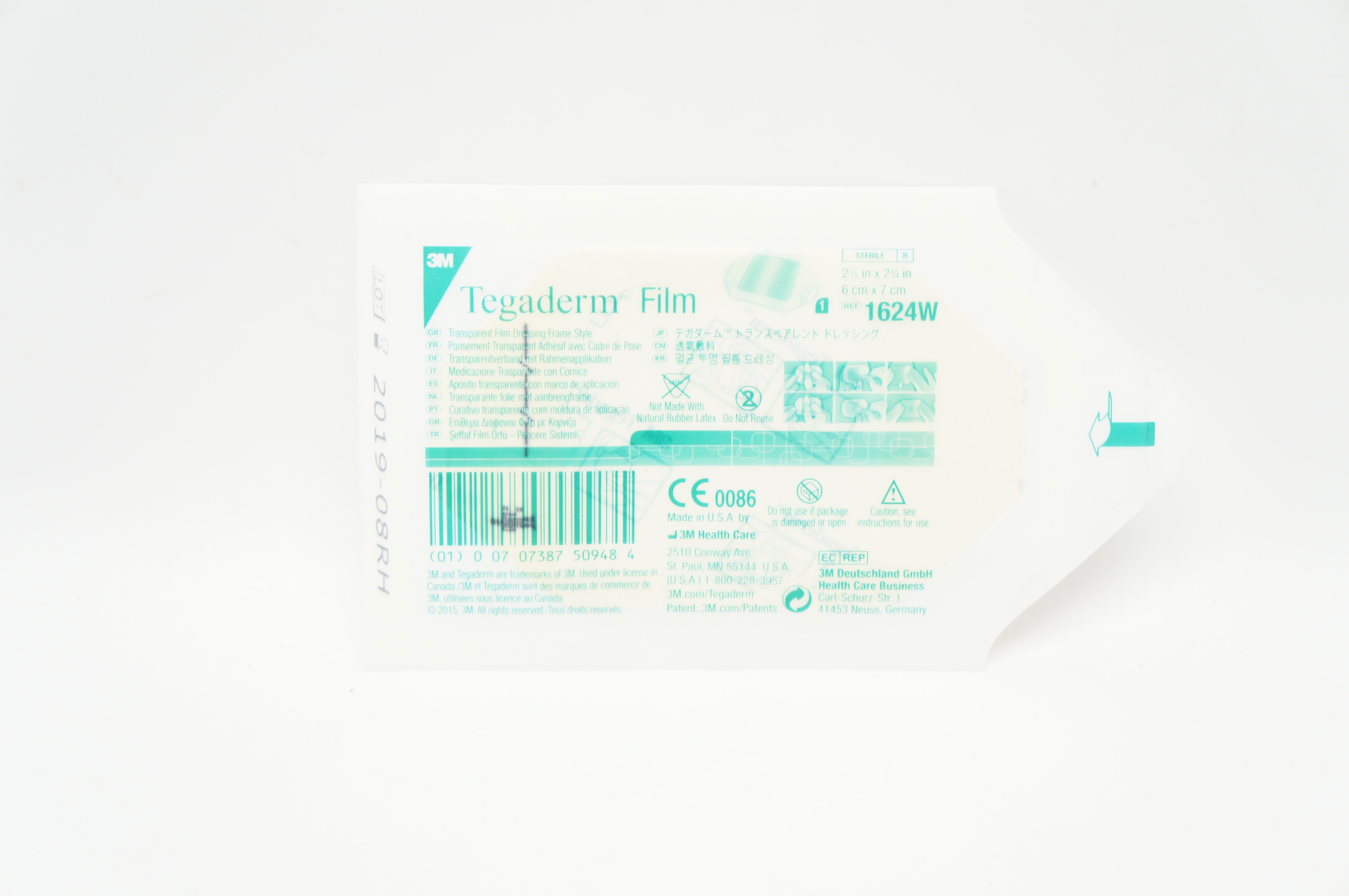 3M 1624W Tegaderm Transparent Film Dressing Frame 2-3/8x2-3/4inch (x)