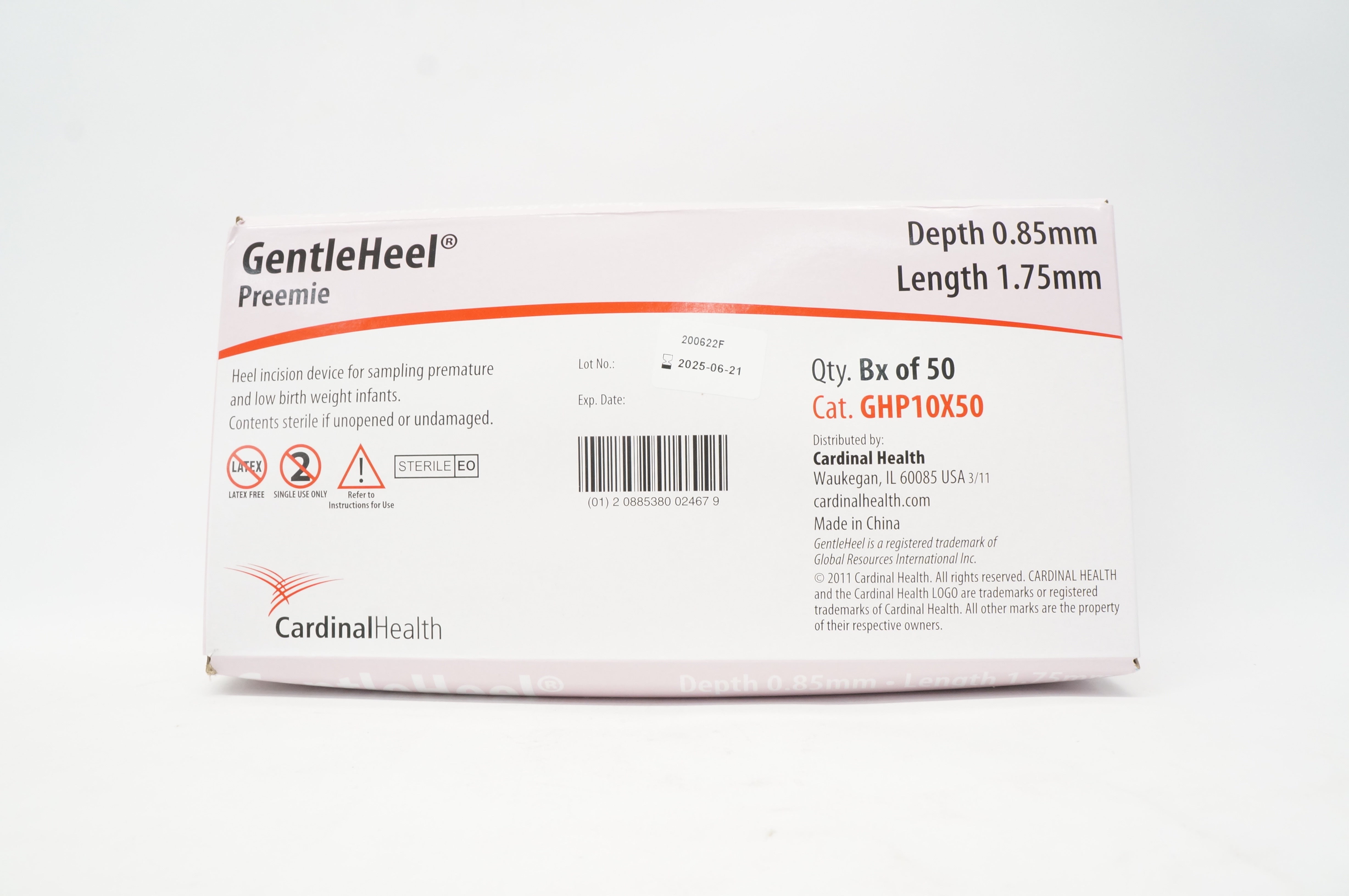 Cardinal Health GHP10X50 GentlHeel Heel Incision Device 0.85x 1.75mm - Box of 50