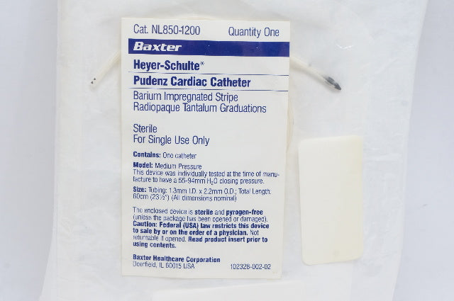 Baxter NL850-1200 Heyer-Schulte Pudenz Cardiac Cath. 1.3mm ID x 22mm OD