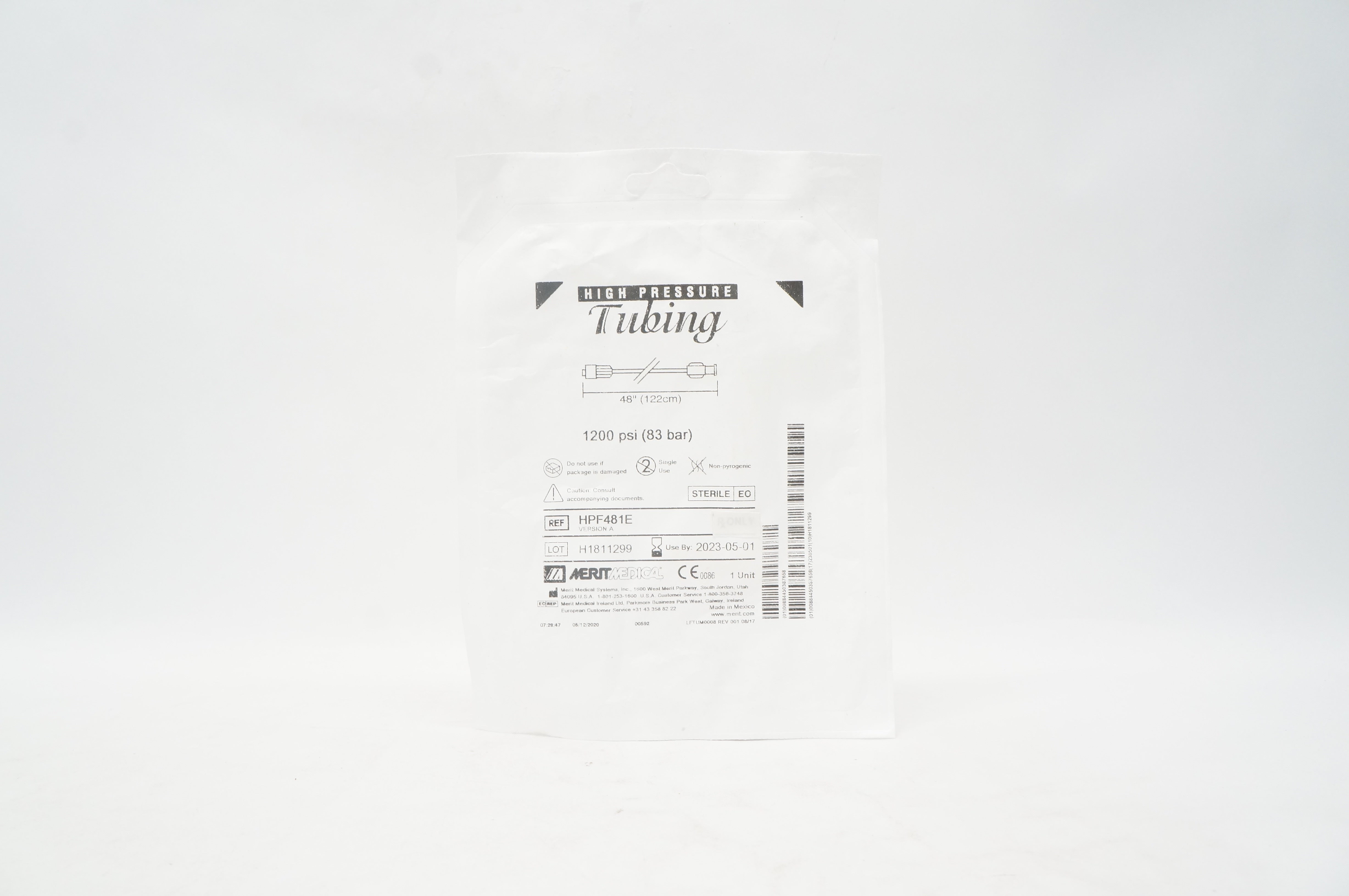 Merit Medical HPF481E High Pressure Tubing 1200psi