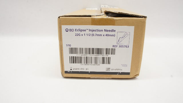 BD 305763 Eclipse Ndle 22G x 1-1/2inch - Box of 100