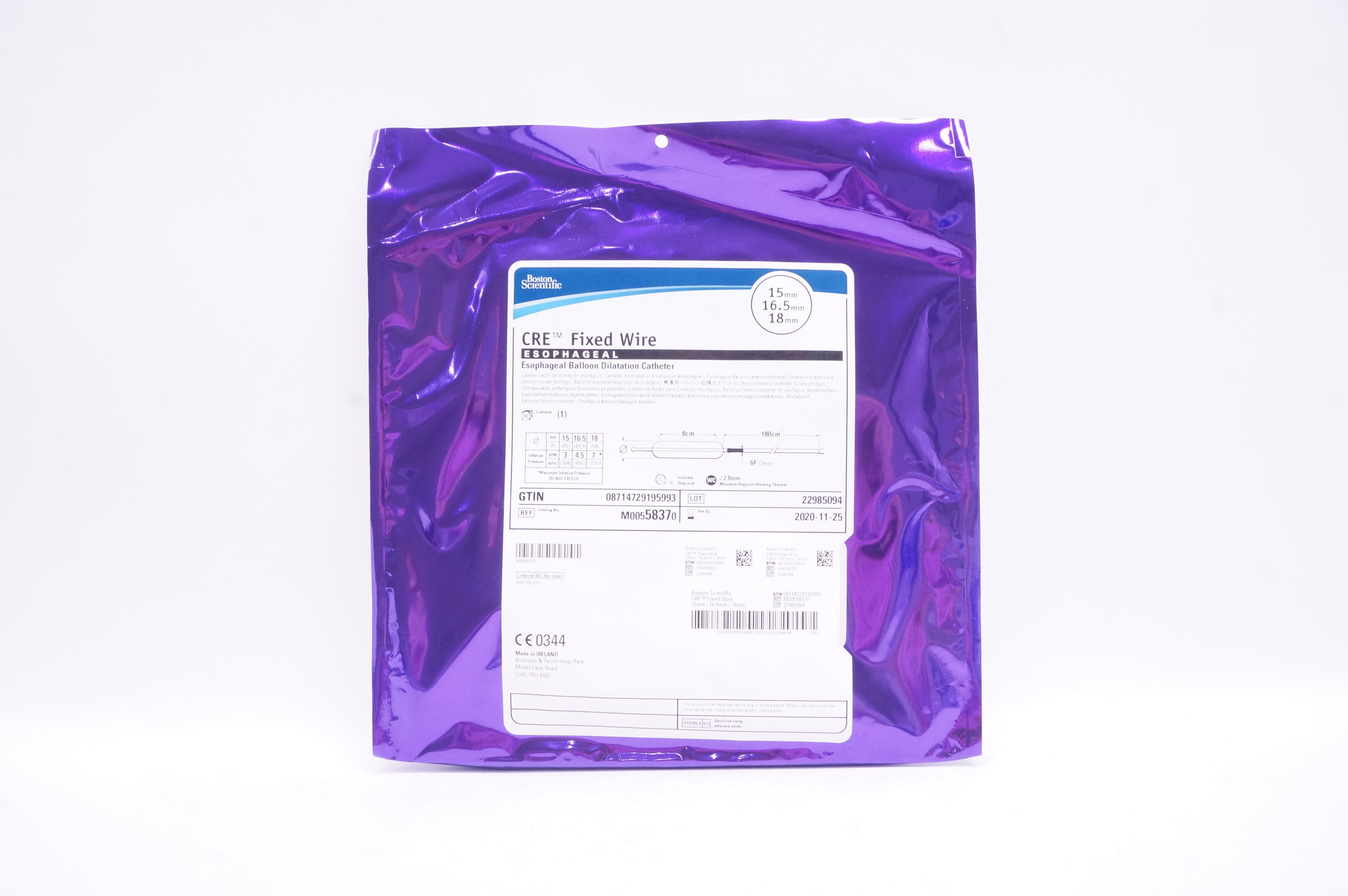 Boston Scientific 5837 Esophageal Balloon Dilatation Cath. 15x16.5x18mm (x)