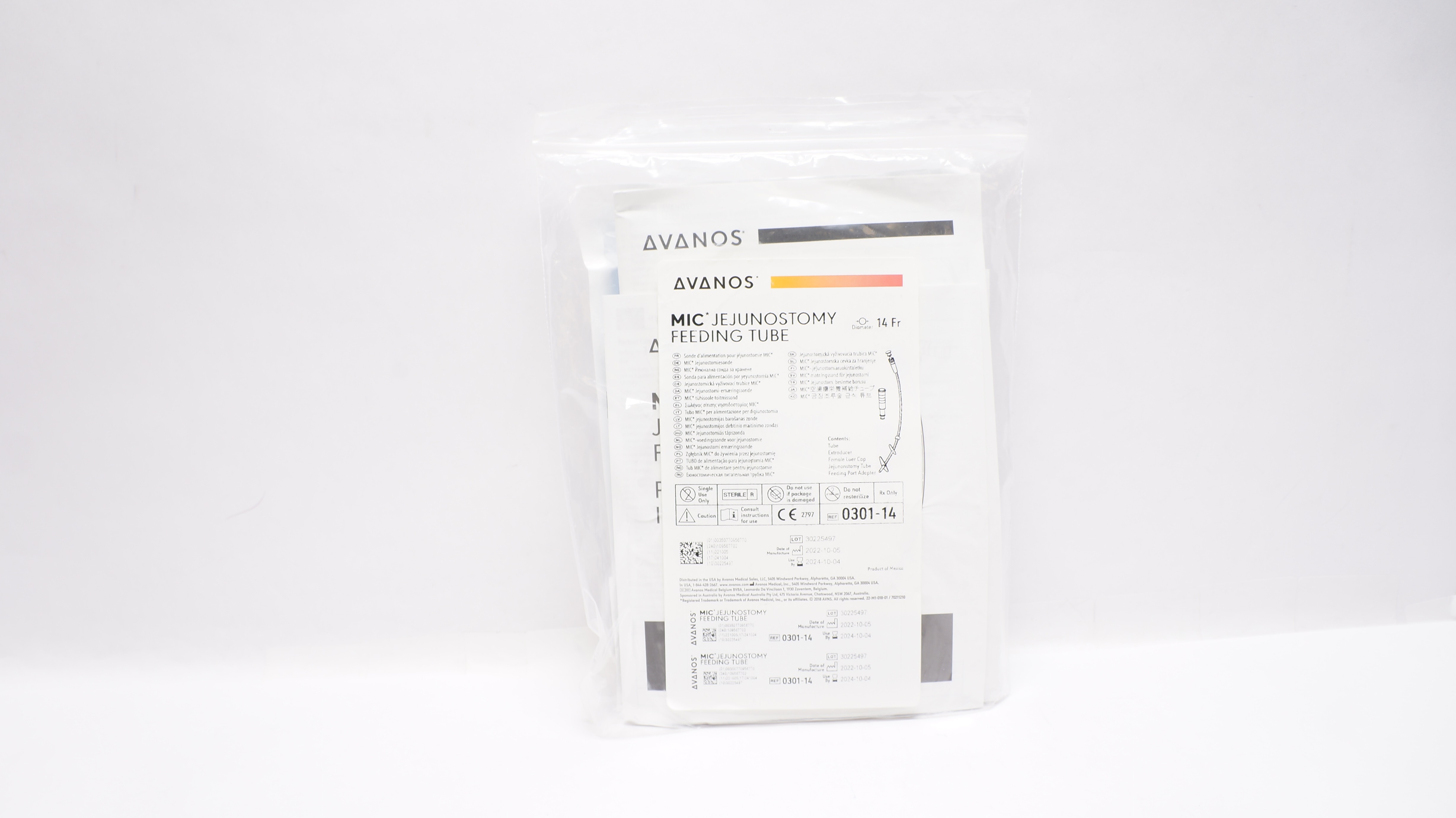 Avanos 0301-14 MIC Jejunostomy Feeding Tube 14 Fr