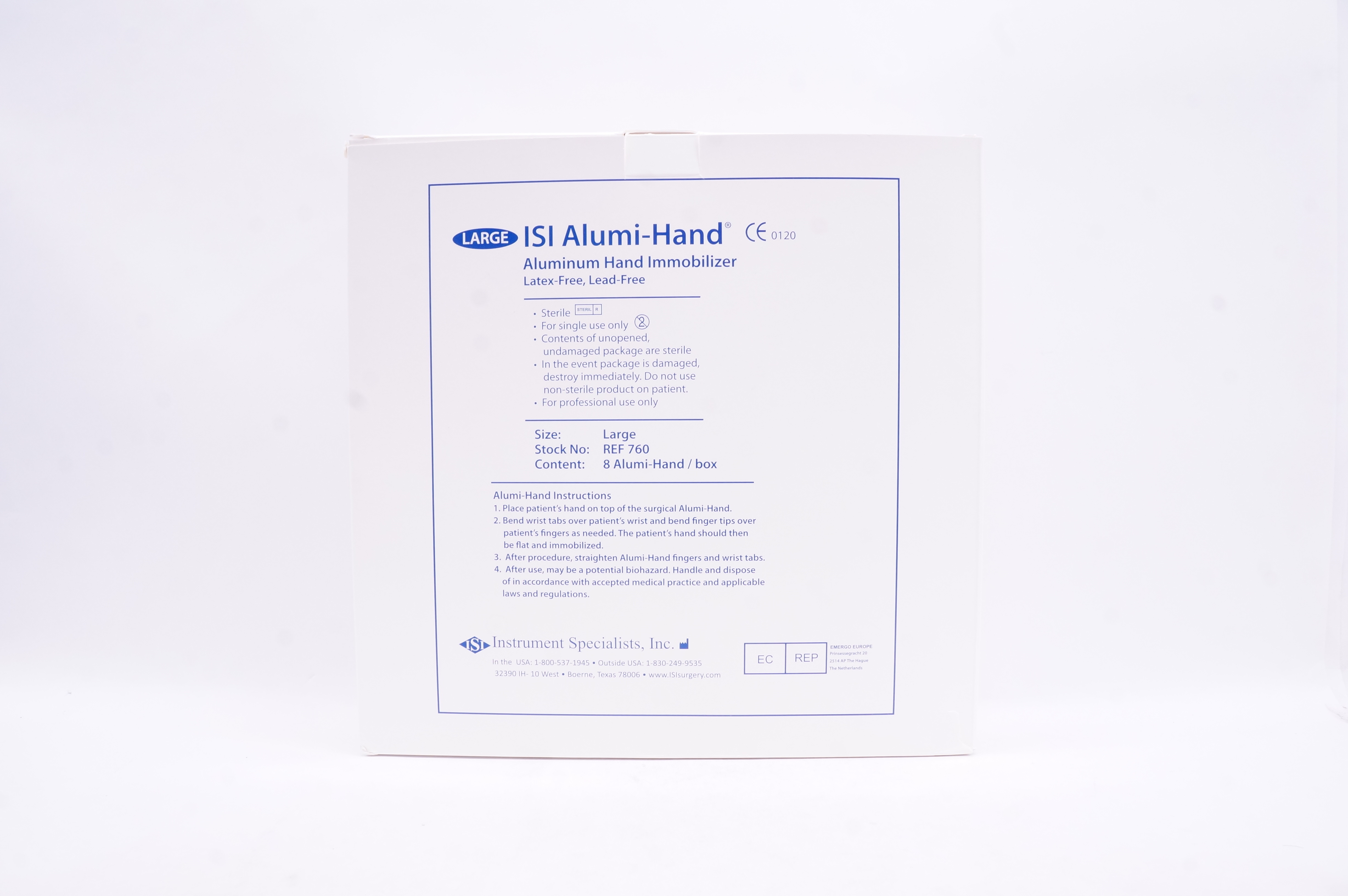 Instrument Specialists 760 ISI Alumni-Hand Aluminum Hand Immobilizer-Box of 8(x)