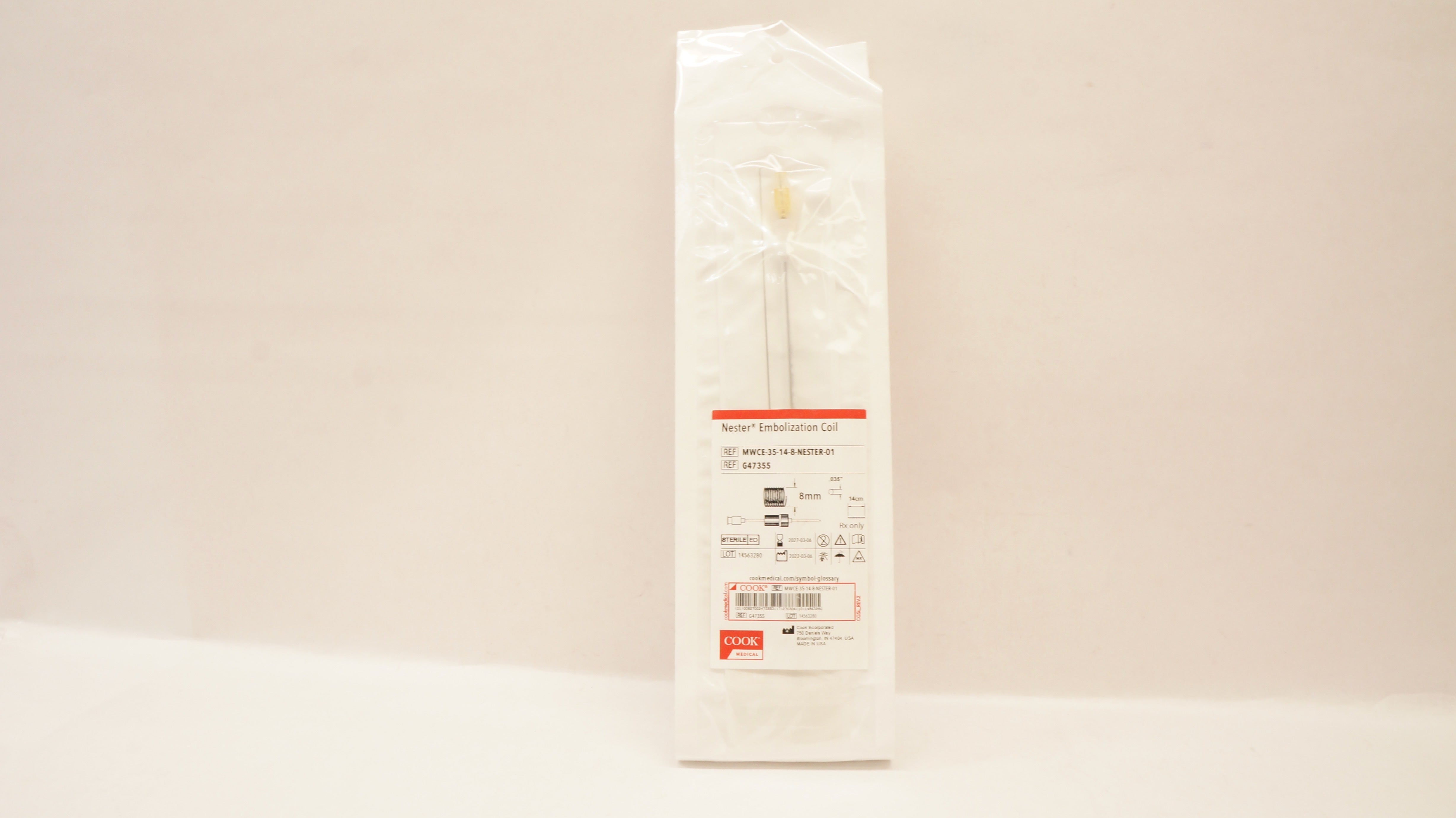 Cook Medical G47355 Nester Embolization Coil 8mm