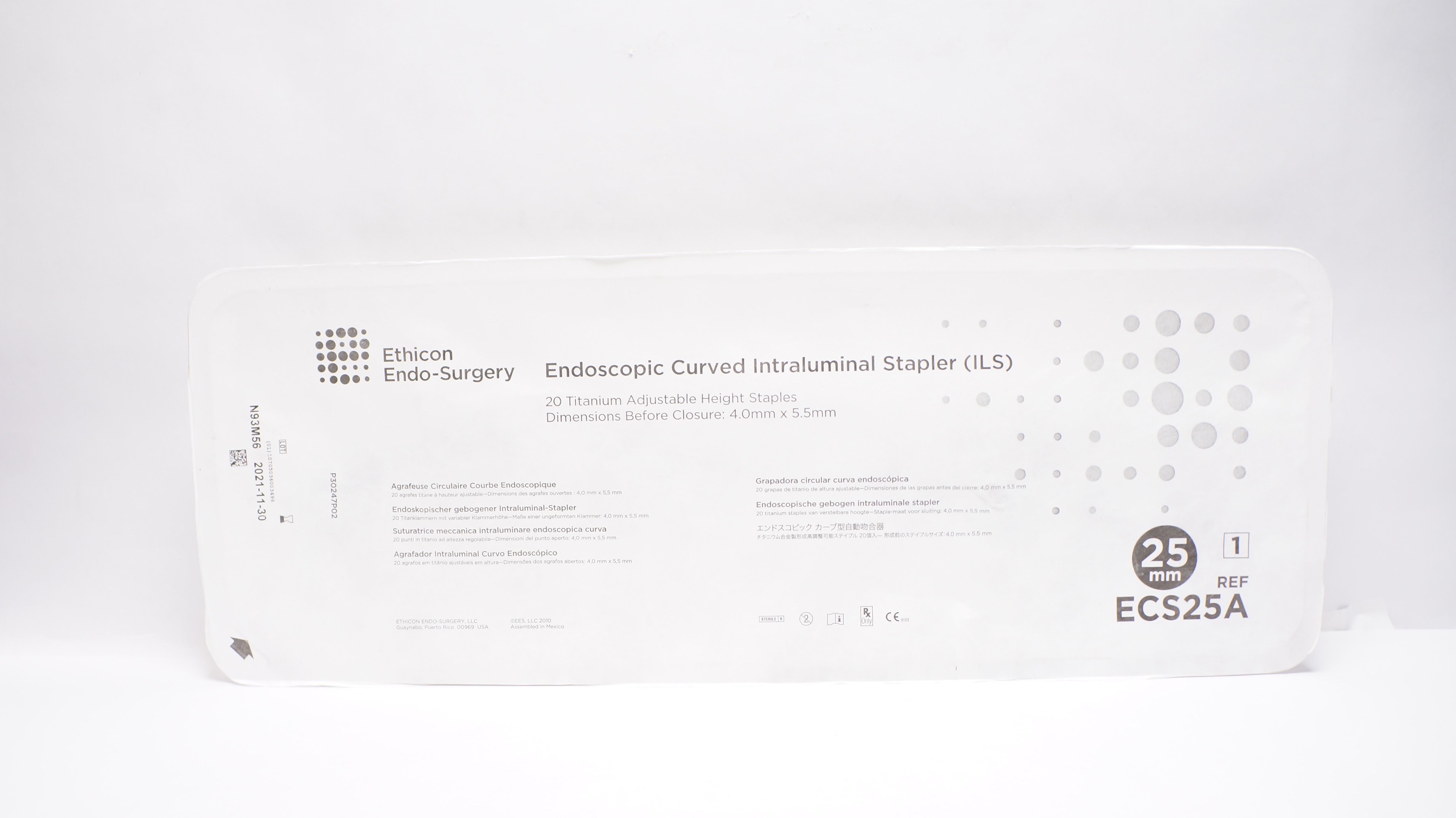 ETHICON ECS25A Endoscopic Curved Intraluminal Stapler: 25mm (x)