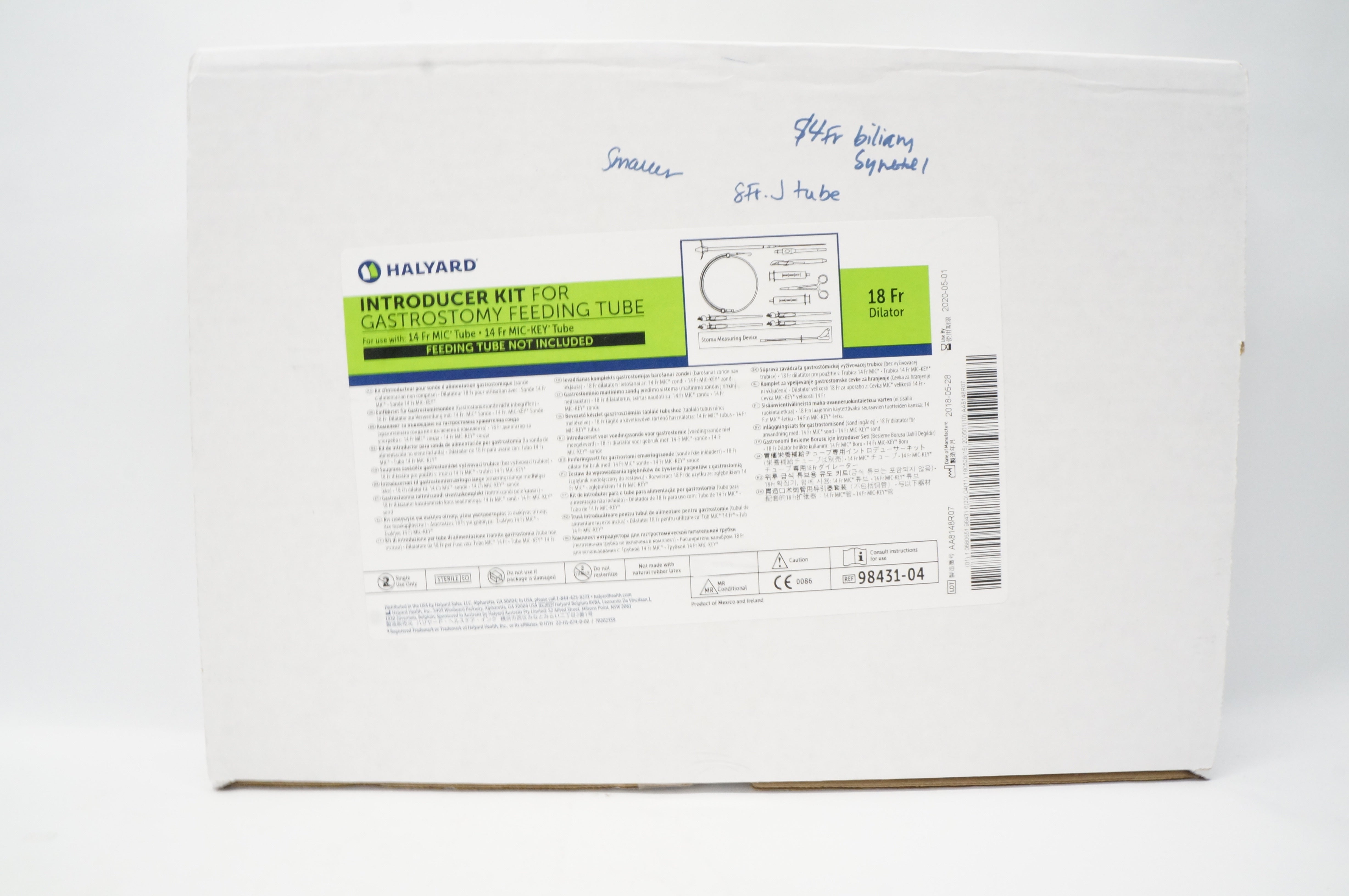 Halyard 98431-04 Introducer Kit For Gastrostomy Feeding Tube 18Fr (x)