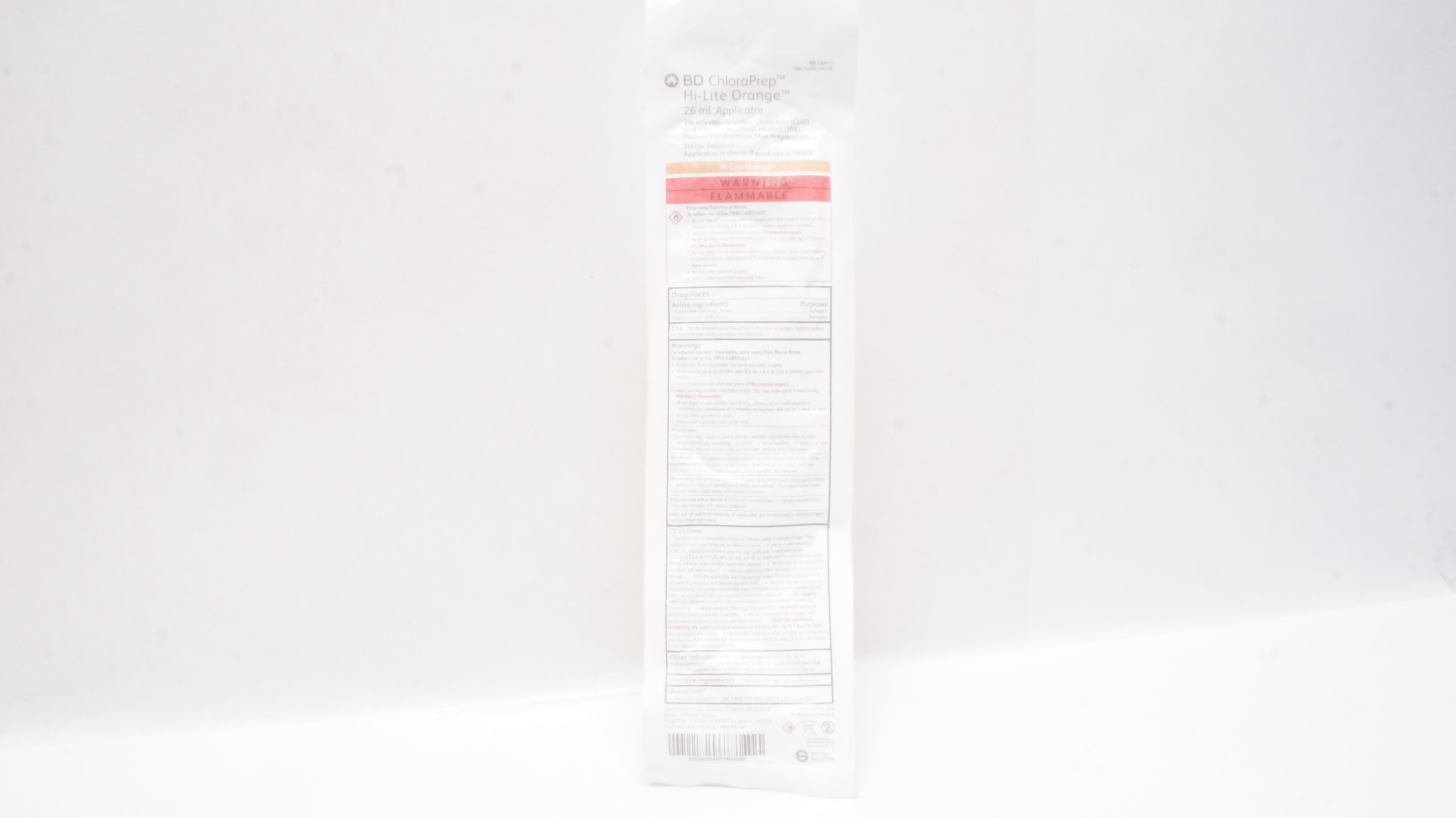 BD 930815 ChloraPrep Hi-Lite Orange 26ml Applicator 2% w/v CHG 70% v/v ISP