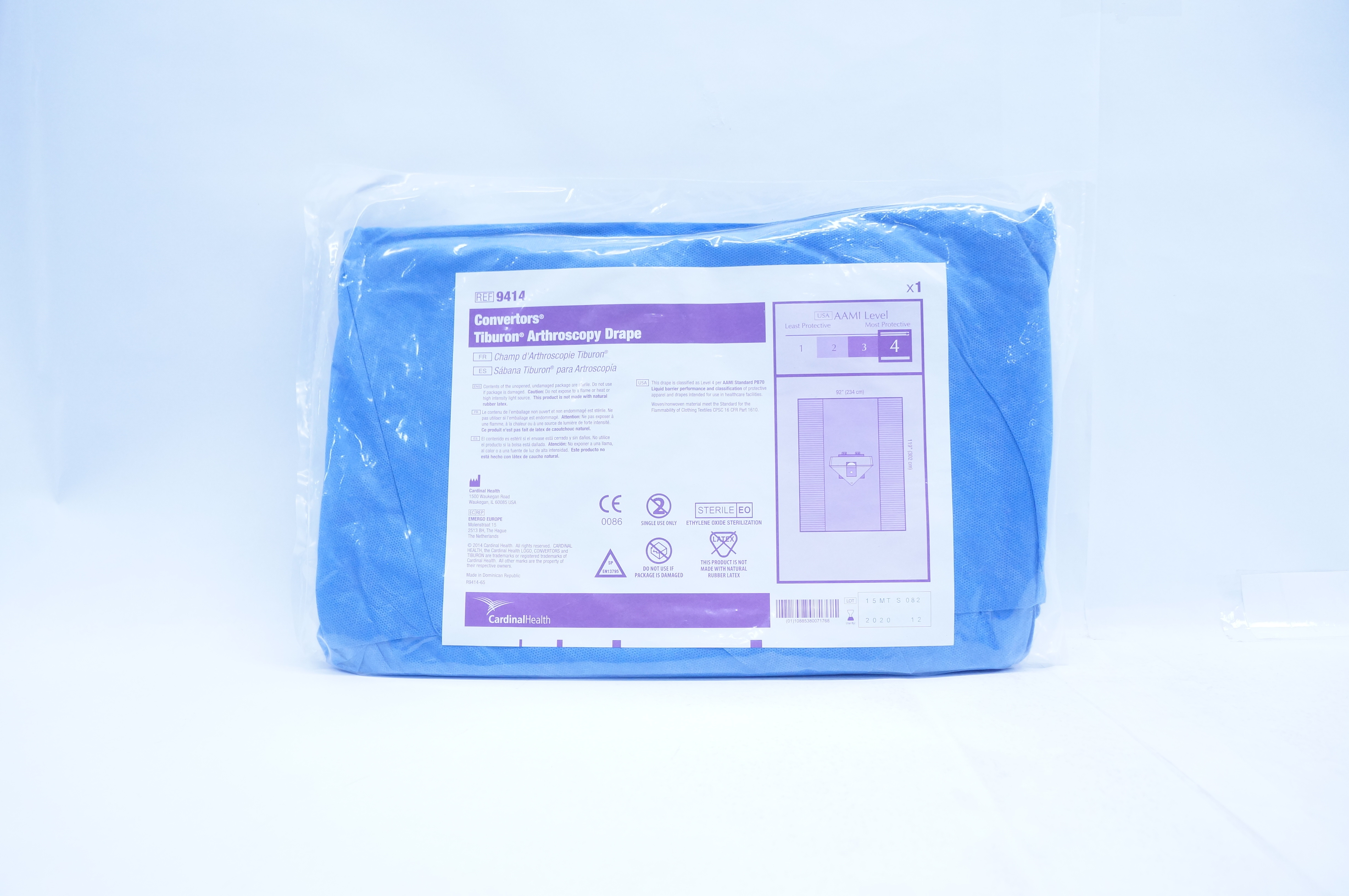 Cardinal Health 9414 Convertors Tiburon Arthroscopy Drape Level 4, 92 x 119in