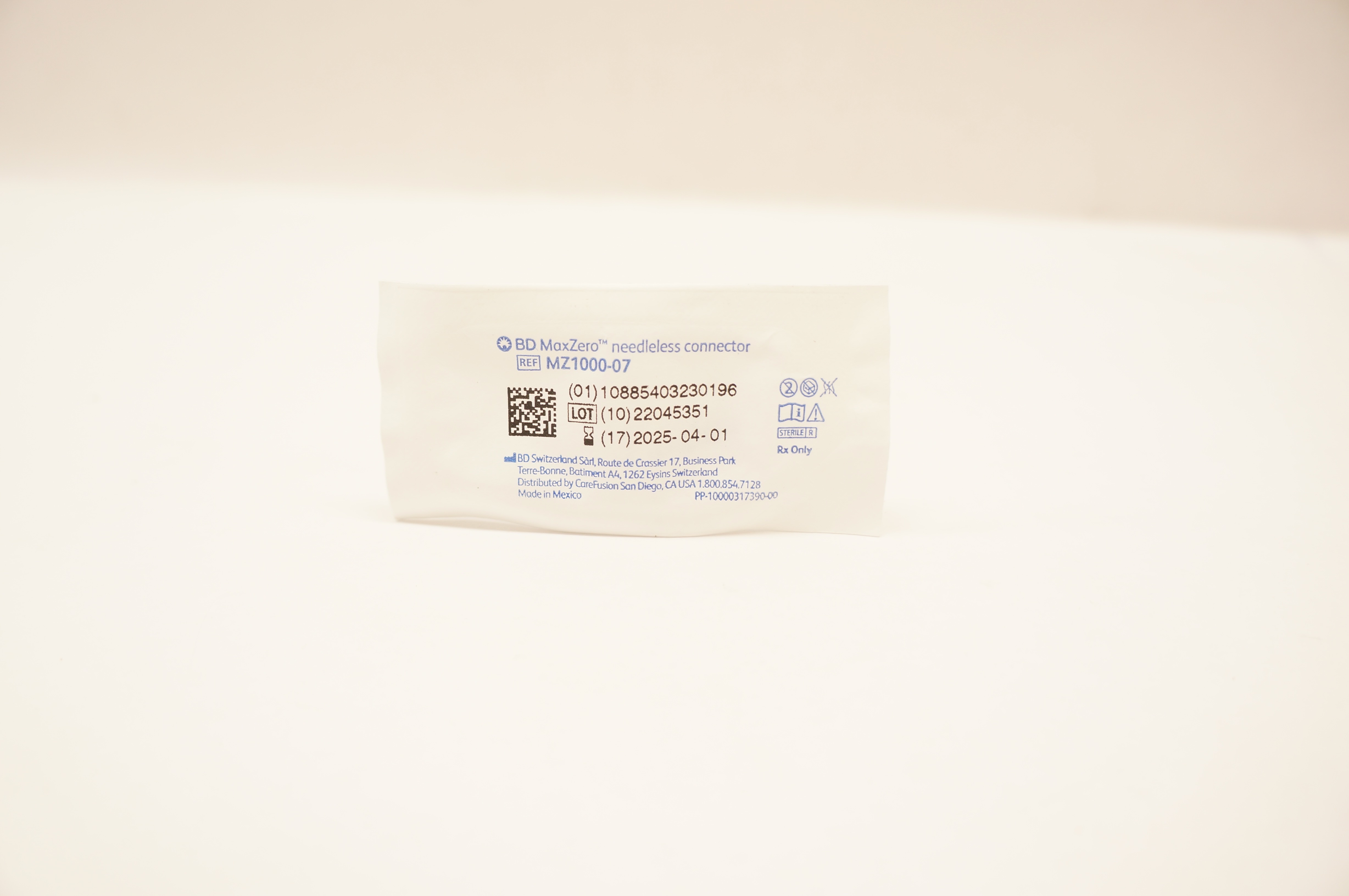 BD MZ1000-07 MaxZero Ndleless. Connector