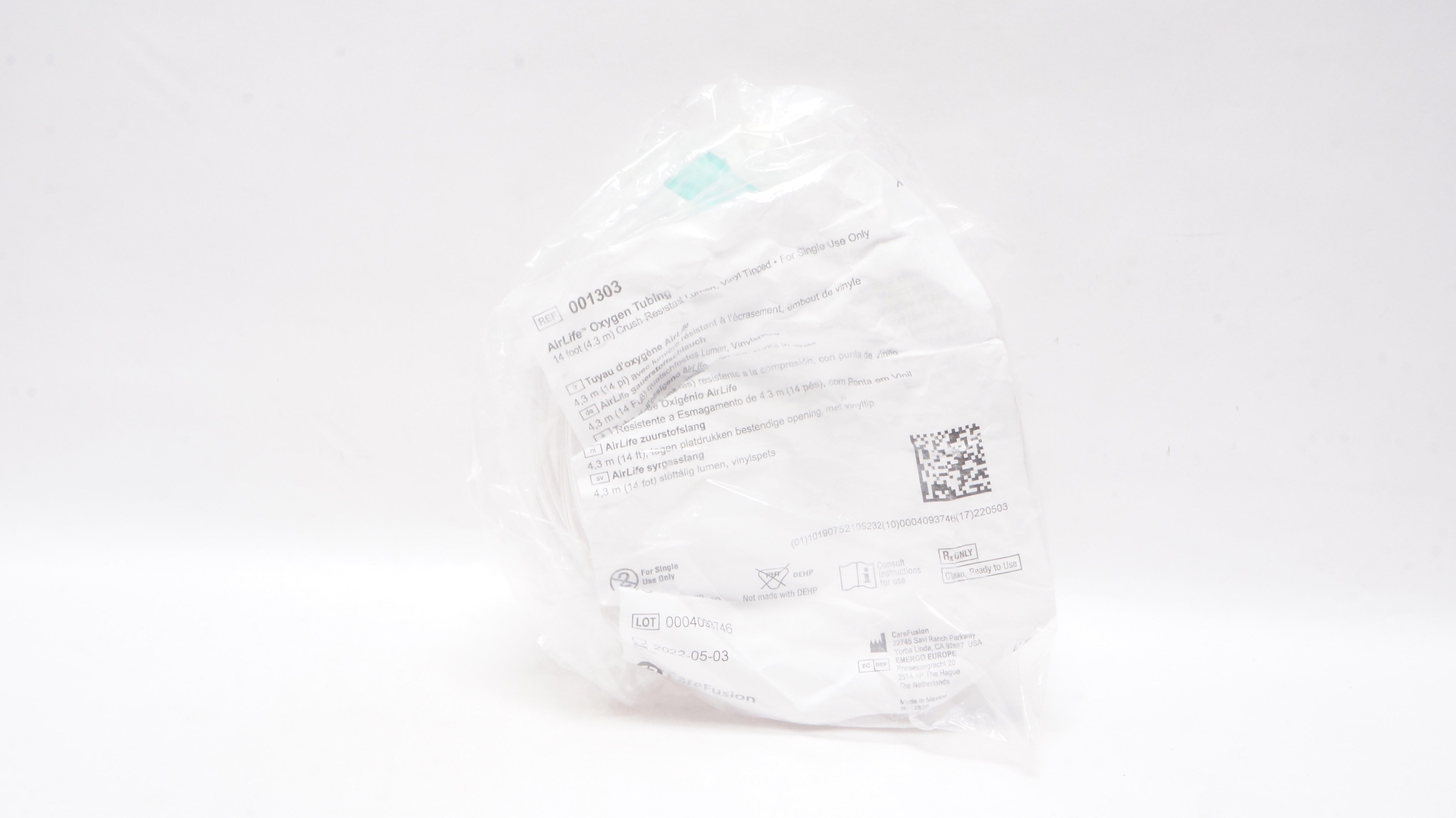 Vyaire 001303 AirLife Oxygen Tubing 14 foot (x)