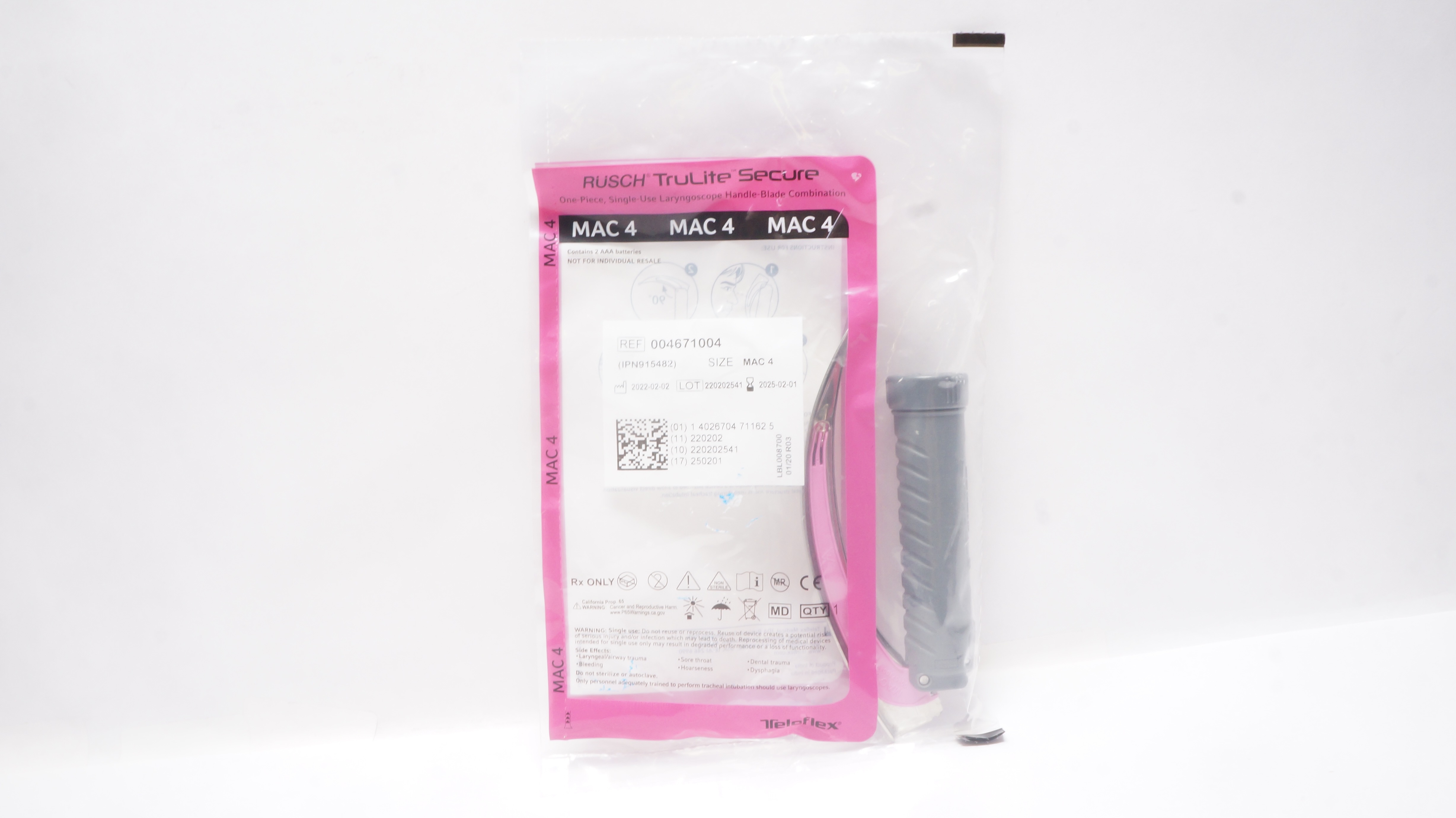 Teleflex 004671004 TruLite Secure Laryngoscope Handle-Blade Combination MAC 4