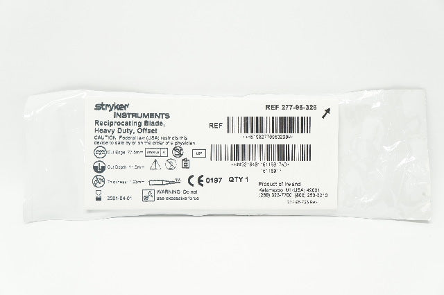 Stryker 277-96-326 Reciprocating Blade Heavy Duty Offset 77.5 x 11.0 x 1.23mm(x)