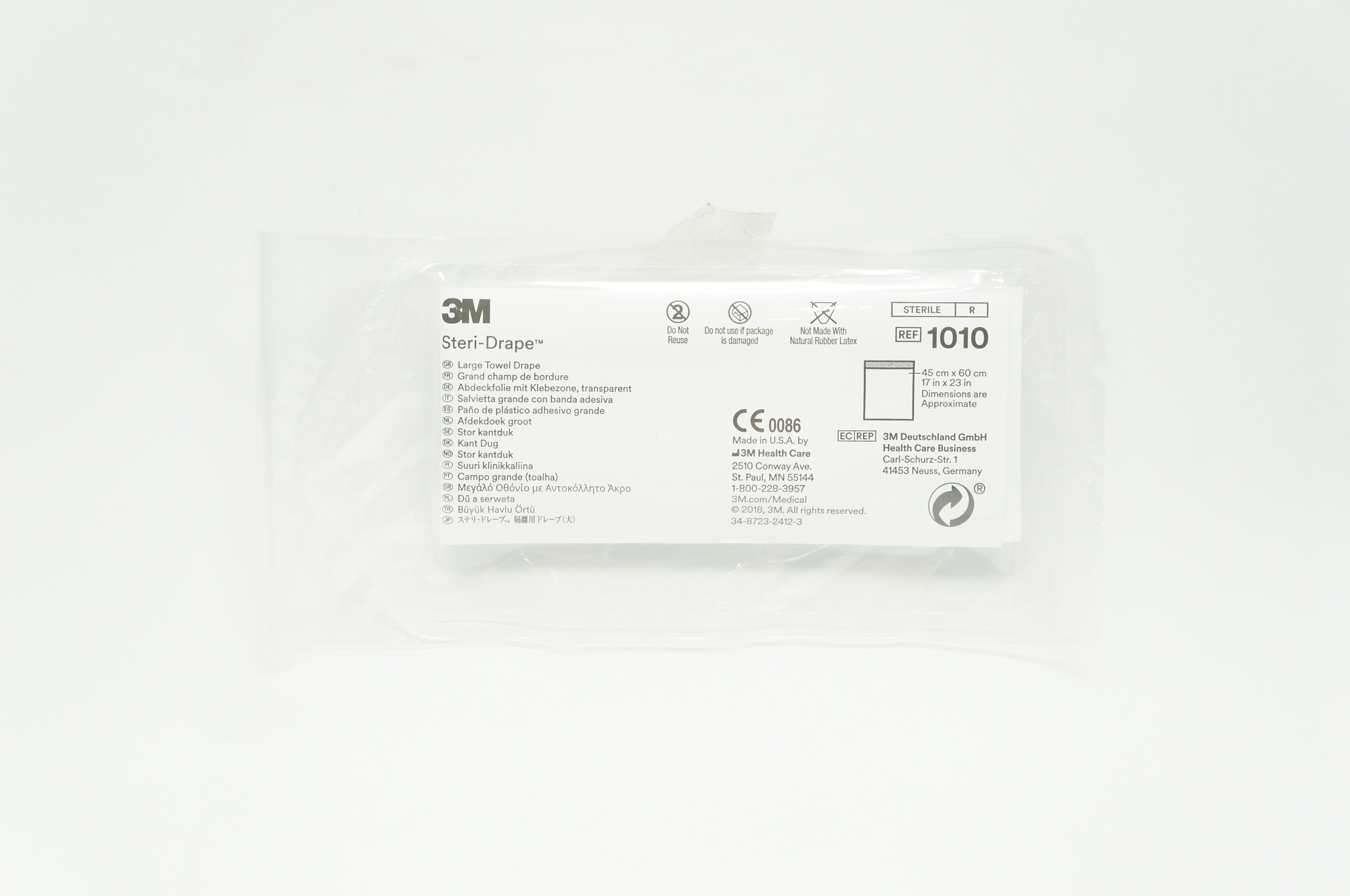 3M 1010 Steri-Drape Large Towel Drape 17inch x 23inch (Approx,)