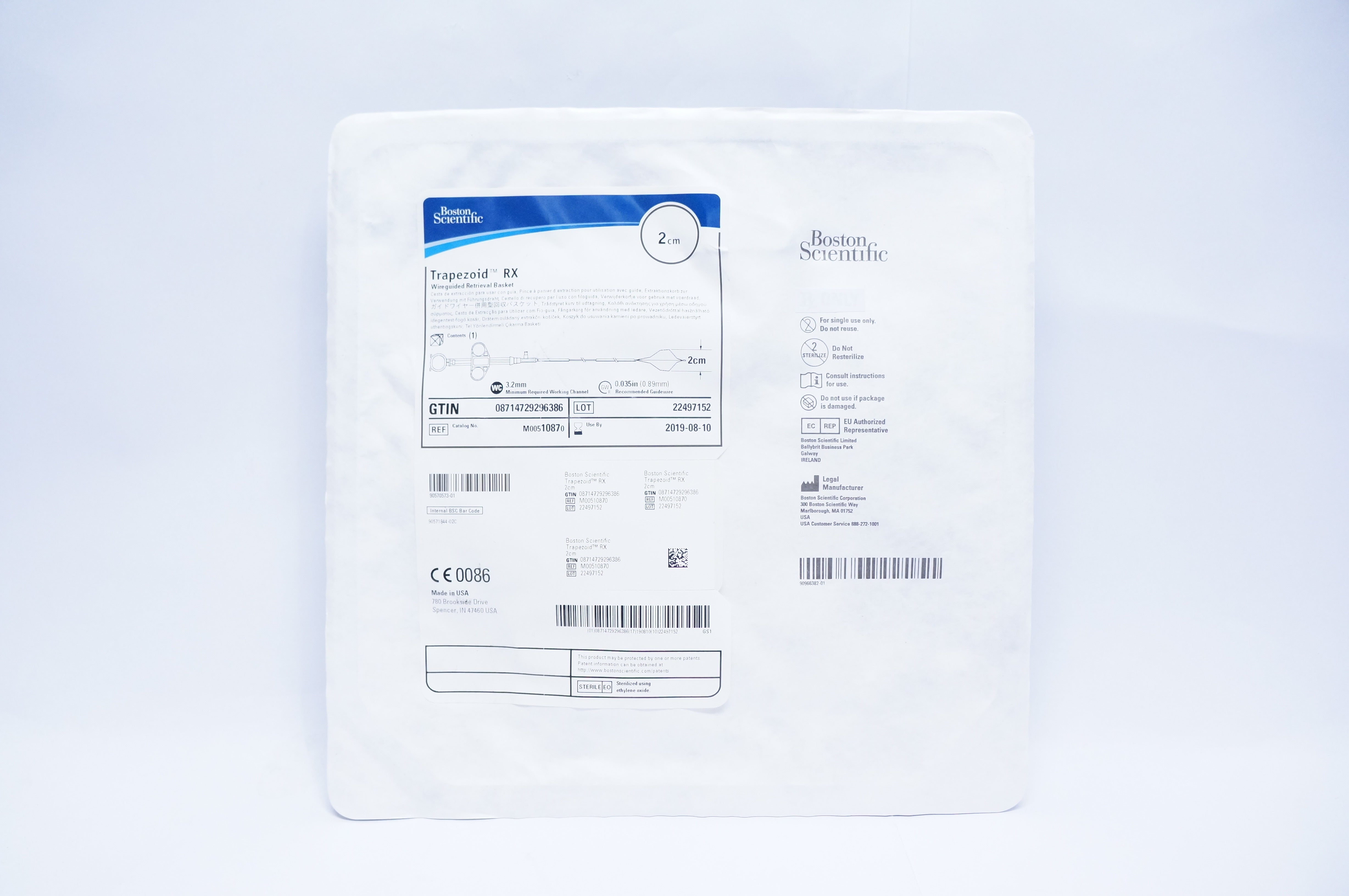 Boston Scientific 1087 Trapezoid RX Wireguided Retrieval Basket 2cm (x)