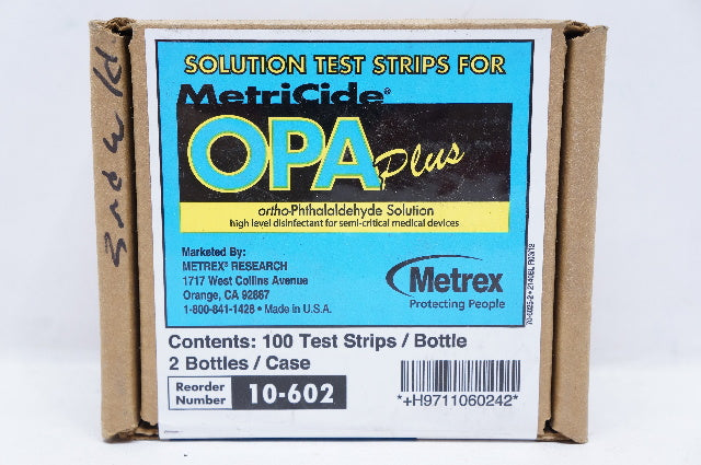 Metrex 10-602 MetriCide OPA Plus Solution Test Strips - Case of 2 Bottles