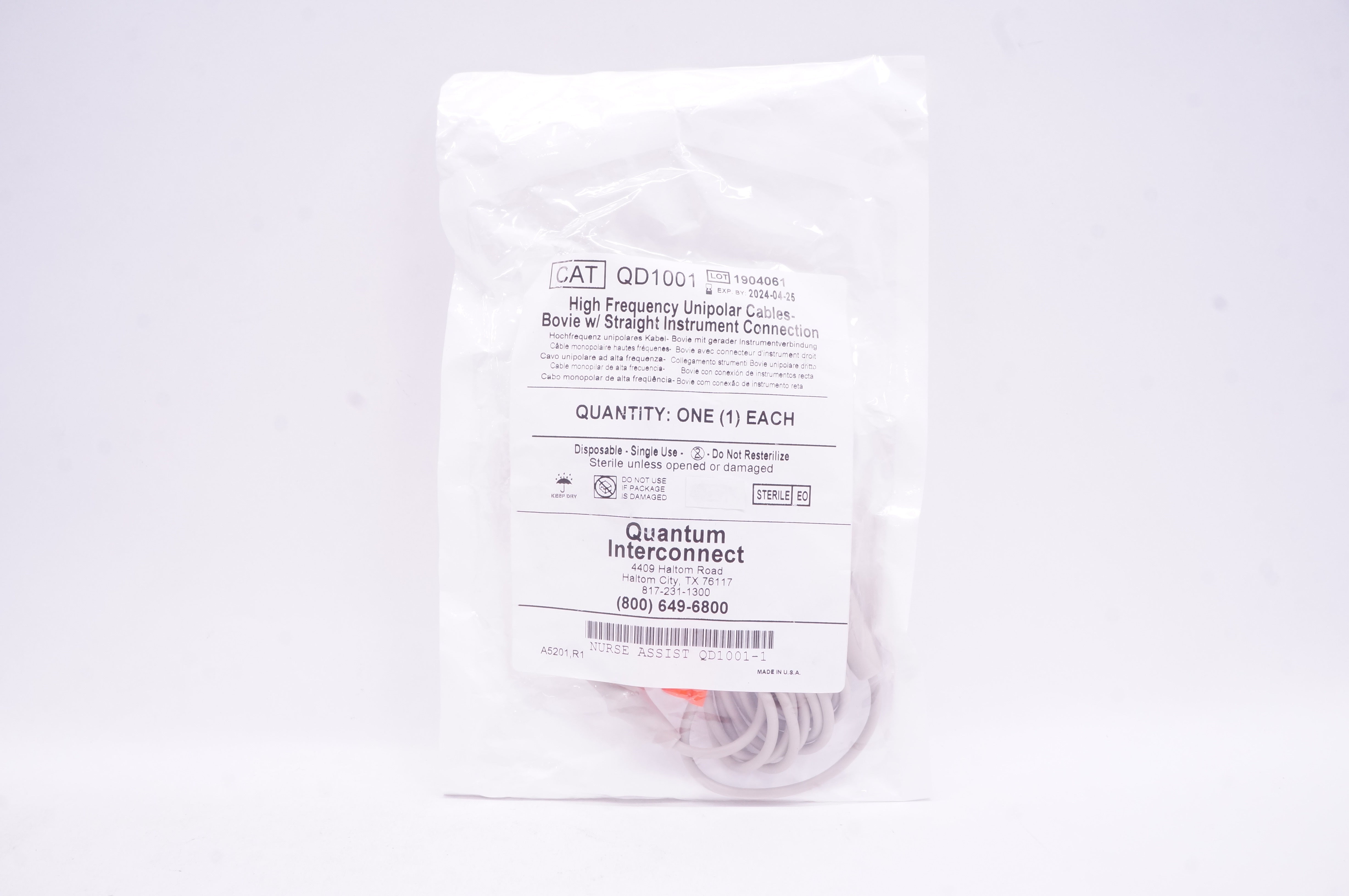 Quantum Interconnect QD1001 High Frequency Unipolar Cables