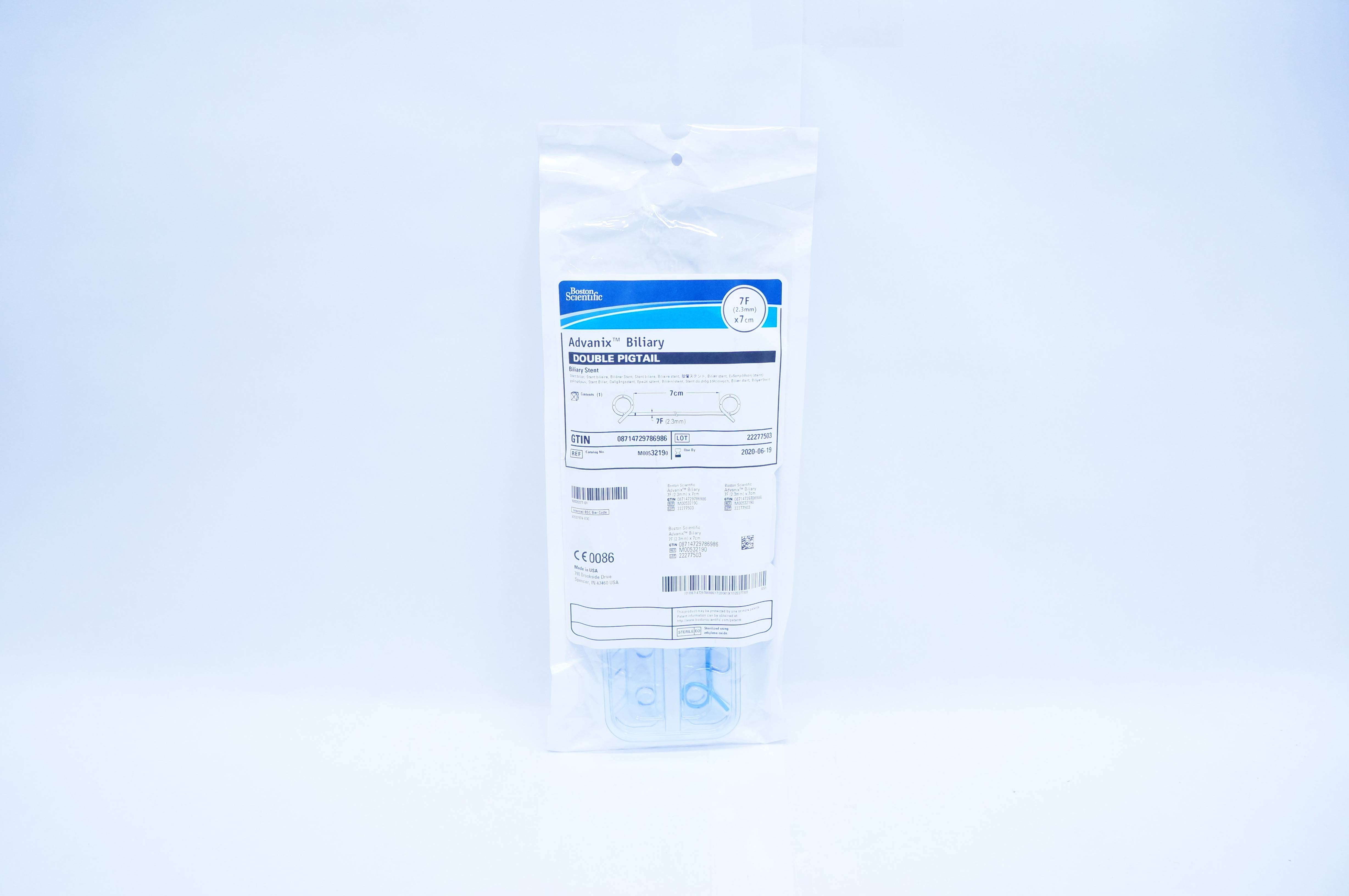 Boston Scientific M00532190 Advanix Biliary Stnt Double Pigtail 7F x 7cm (x)