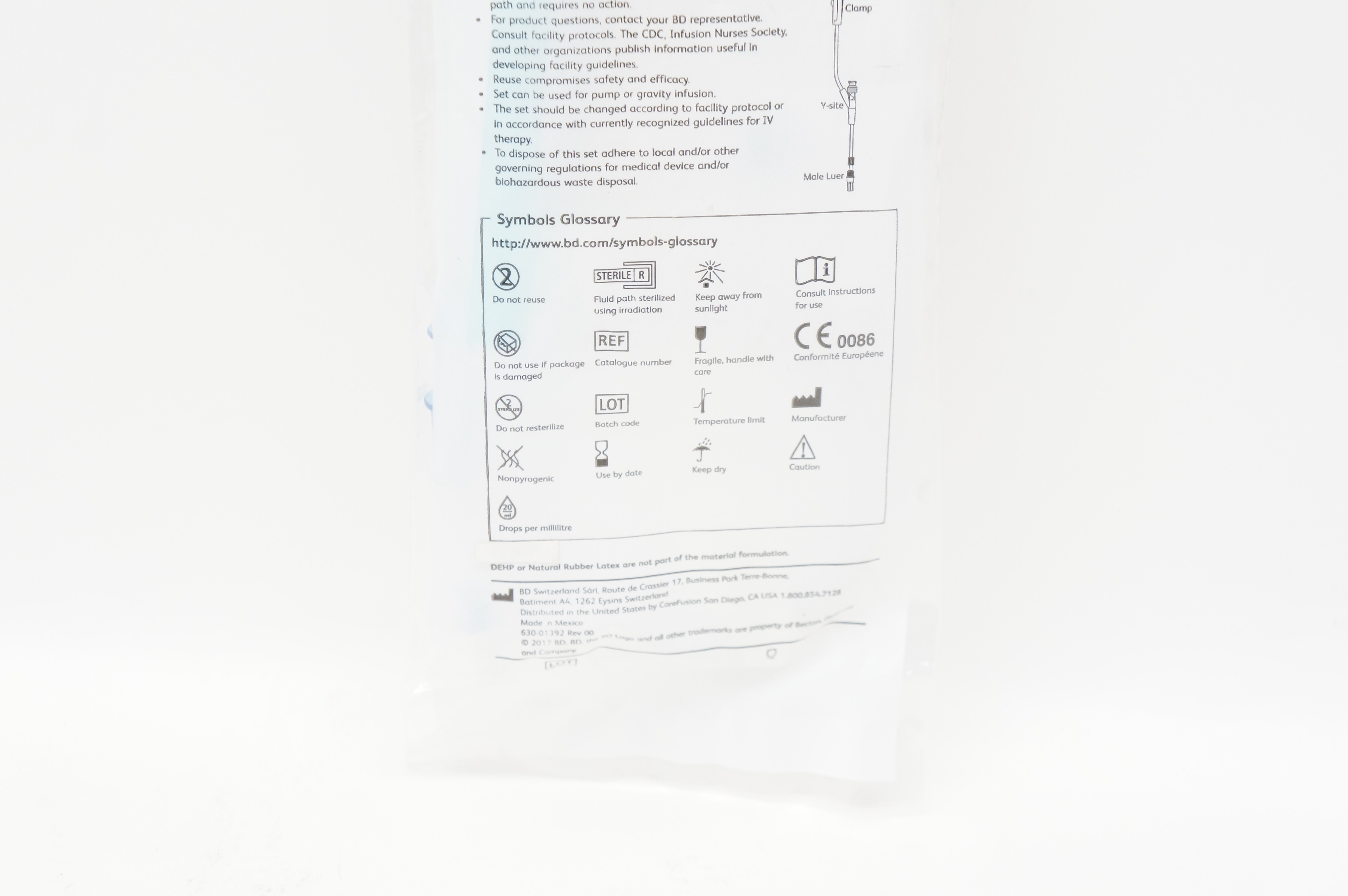BD 2420-0007 Alaris Pump Infusion Set Back Check Valve 117 inch x 20ml