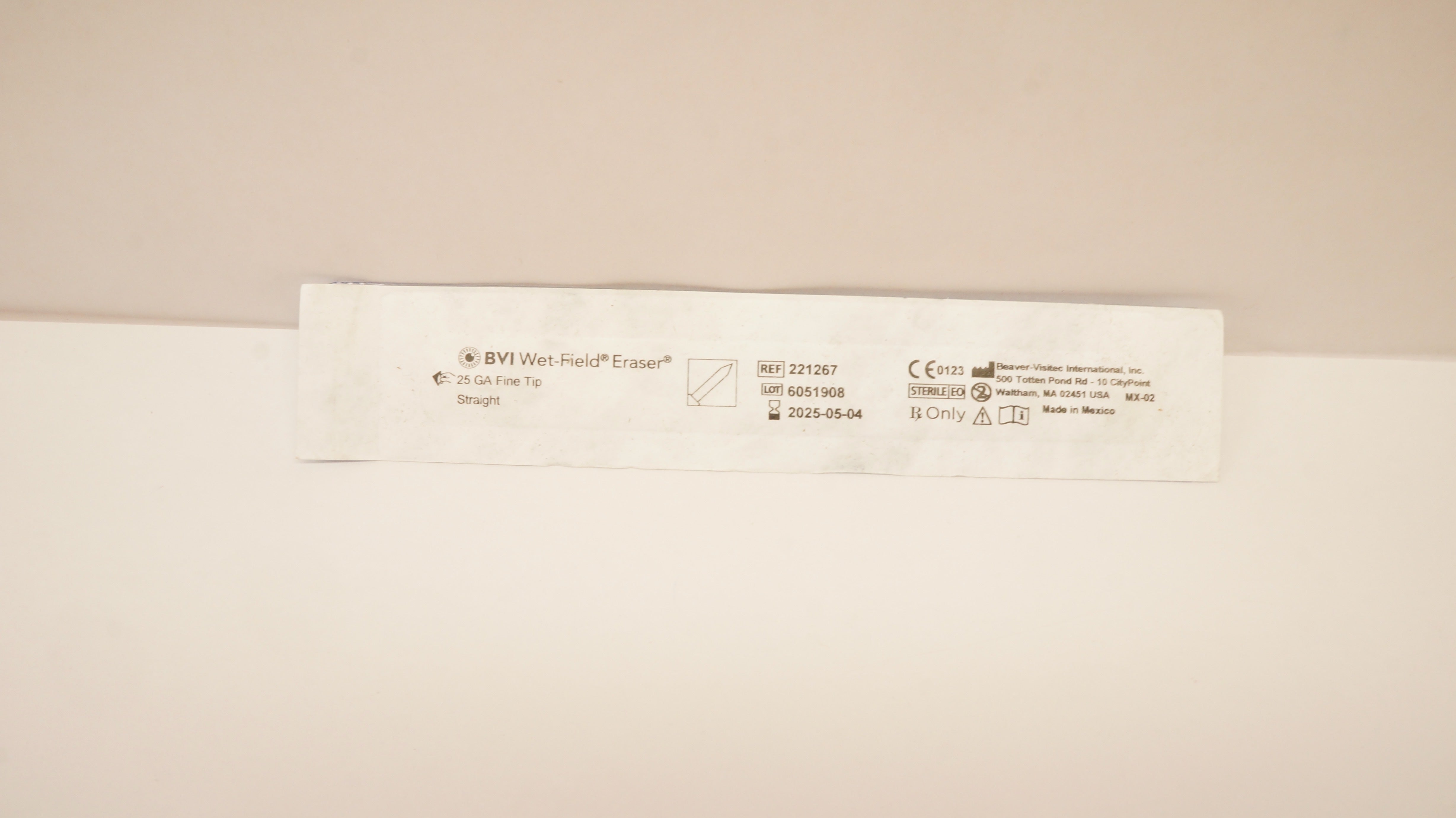 BVI Beaver - Visitec 221267 Wet-field Eraser 25 GA Fine Tip, Straight