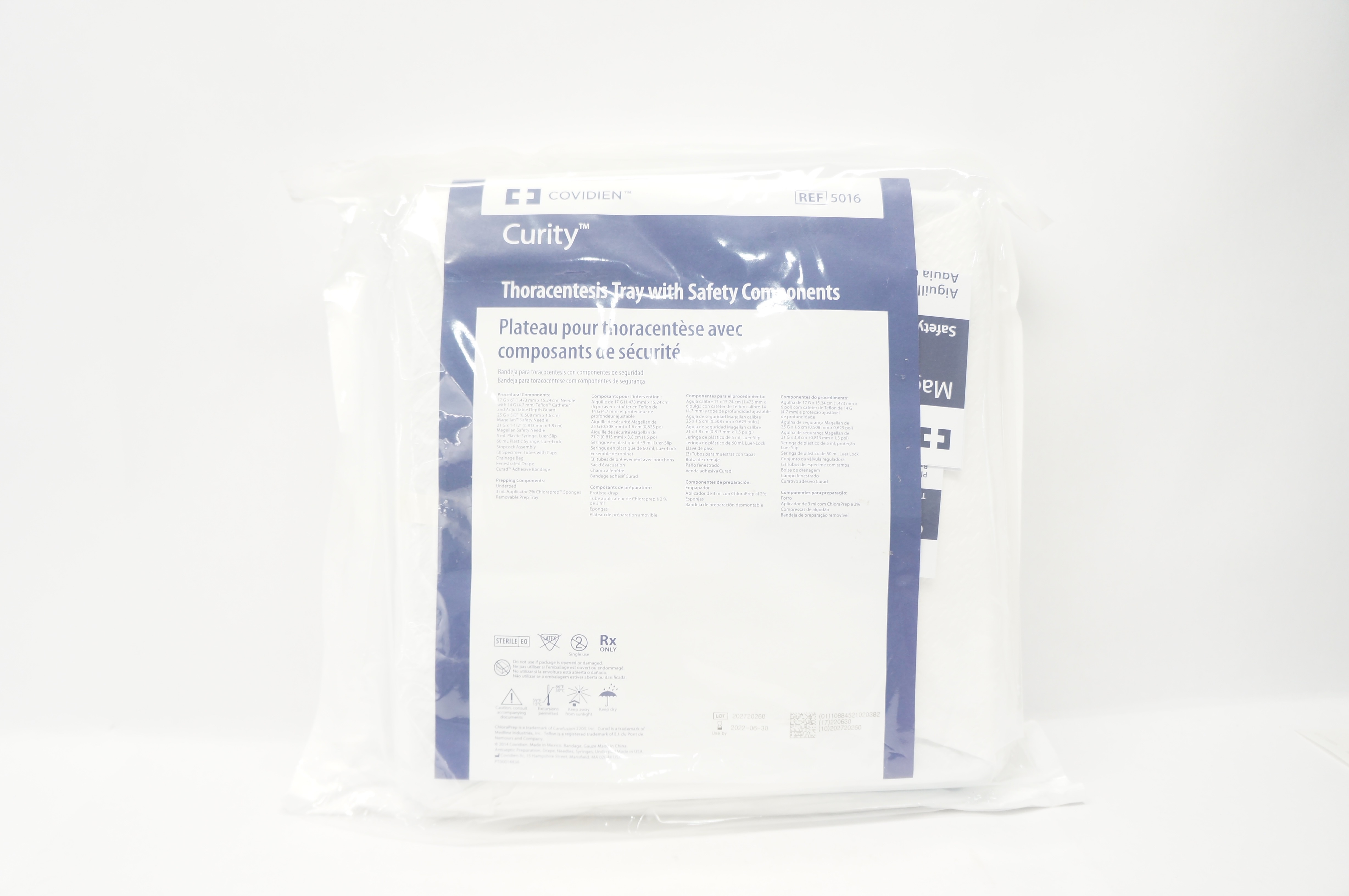 Covidien 5016 Curity Thoracentesis Tray with Safety Components (x)