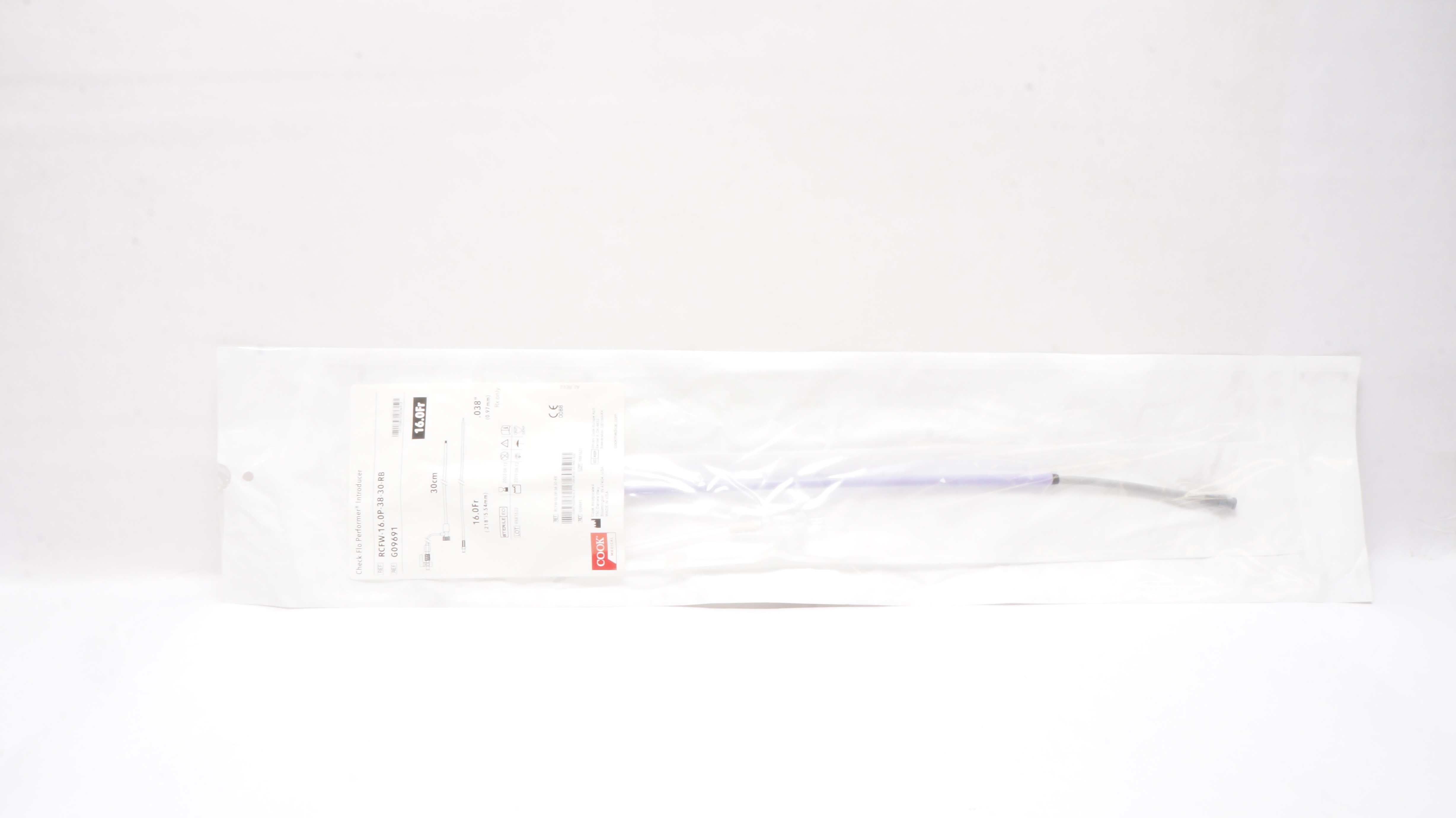 Cook Medical G09691 Check-Flo Performer Introducer 16.0Fr x .038in x 30cm (x)