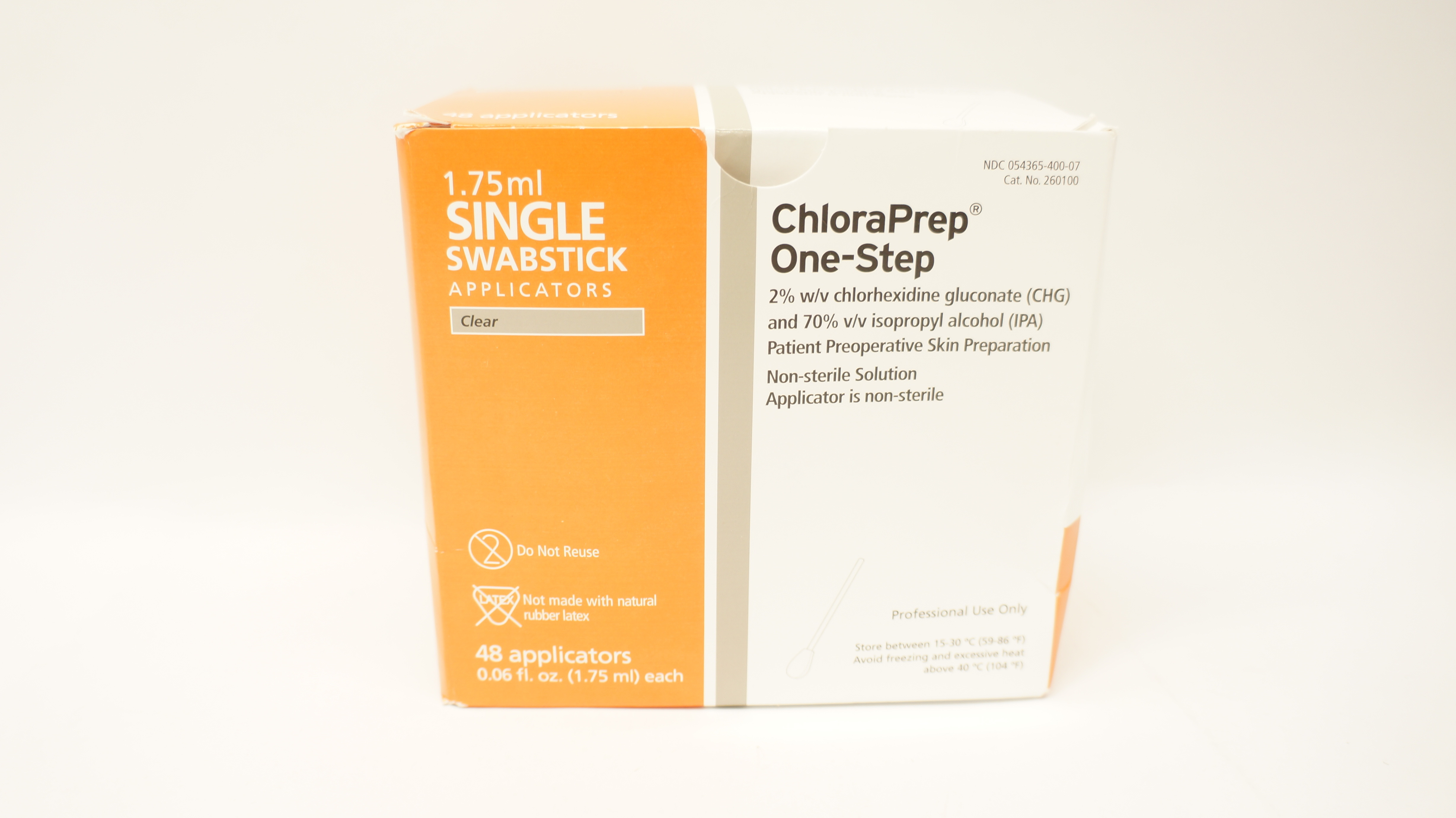 CareFusion 260100 ChloraPrep Single Swabstick 1.75 ml Applicator - Box of 48 (x)