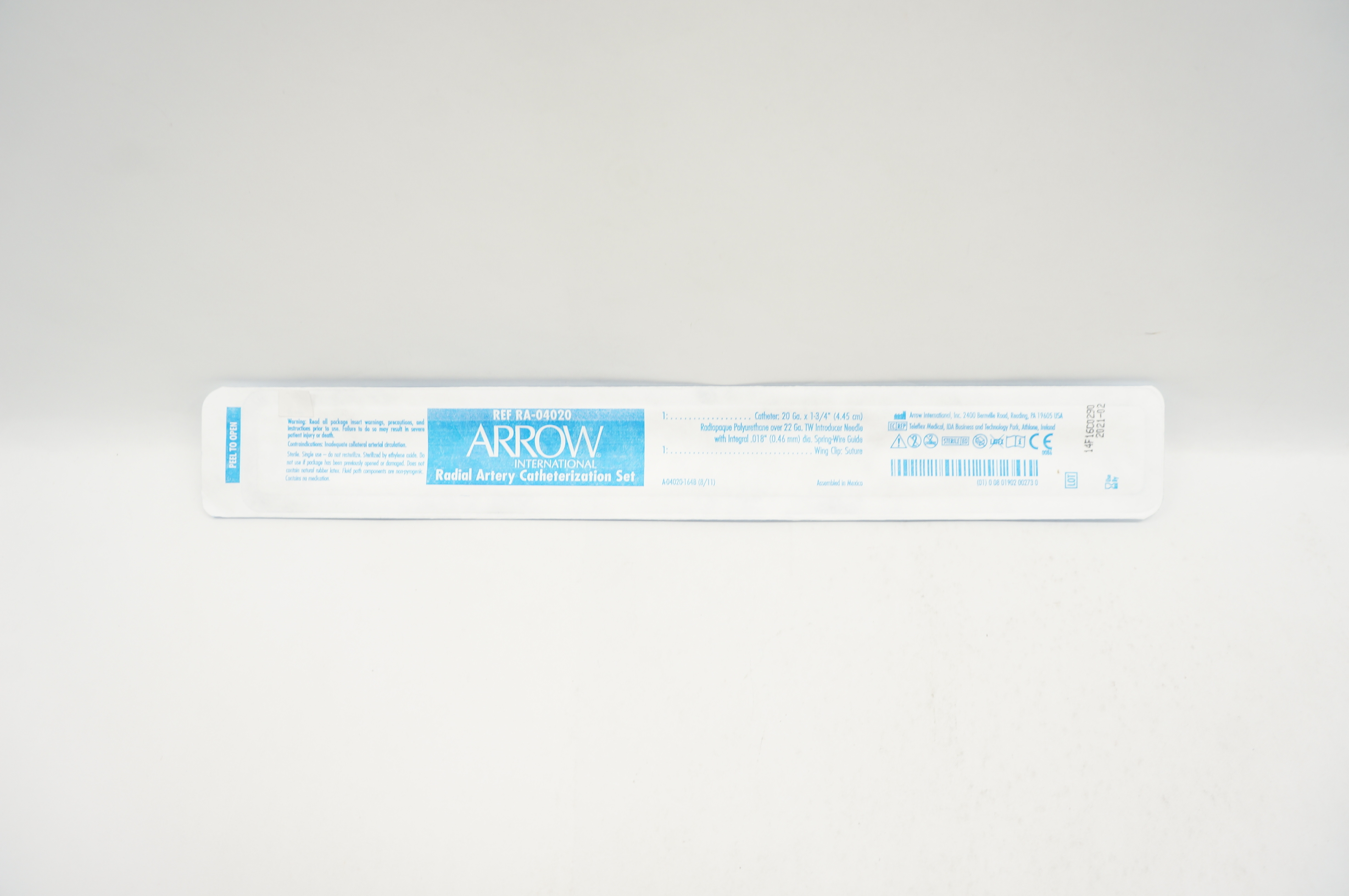 Arrow RA-04020 Radial Artery Catheterization Set 20Ga x 1-3/4inch (x)