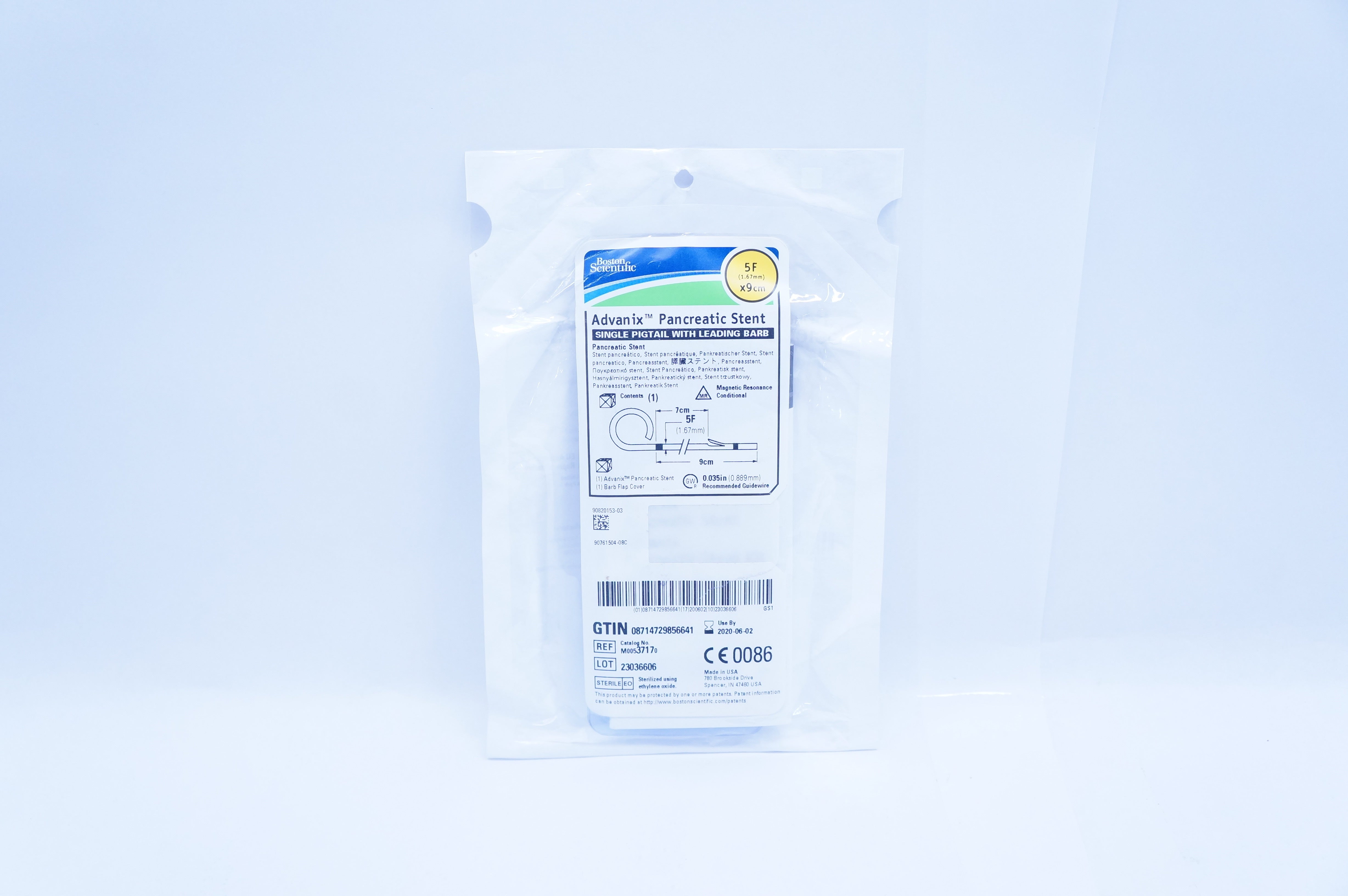 Boston Scientific M00537170 Advanix Pancreatic Stent Single Pigtail 5F x 9cm (x)