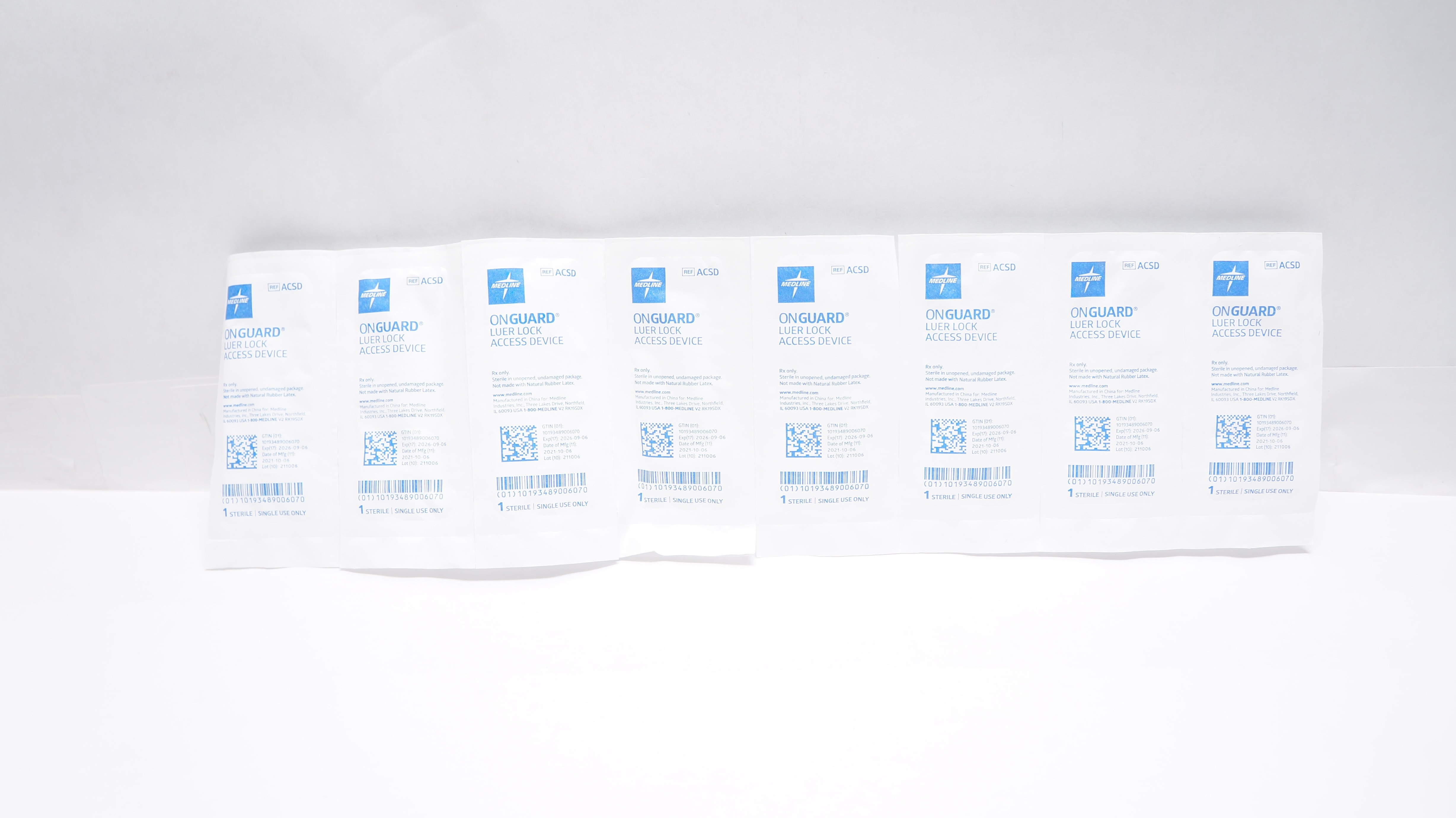 Medline ACSD Onguard Luer Lock Access Device - 8 Packs