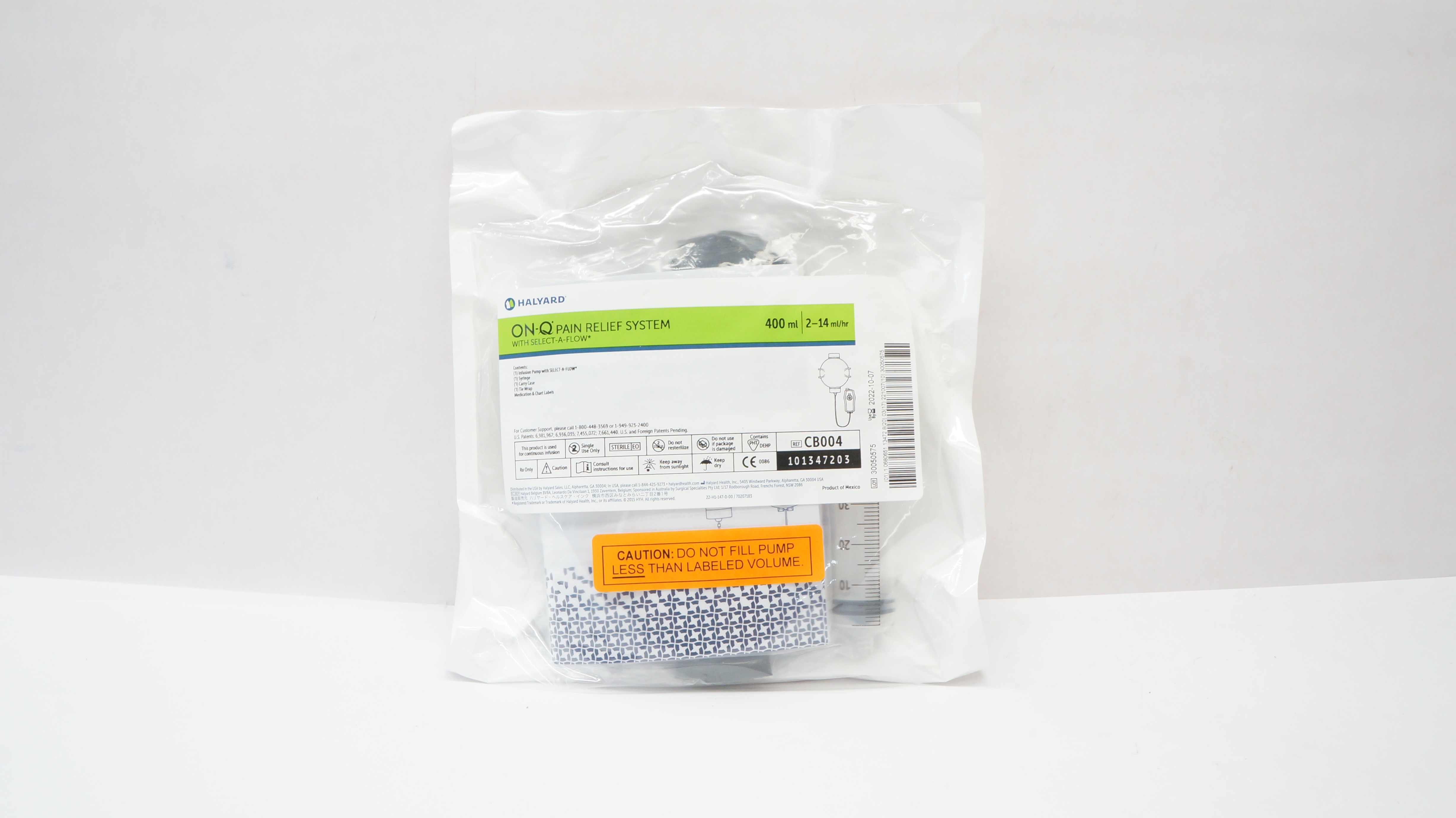 Halyard CB004 On-Q Pain Relief System with Select-A-Flow 400mL (x)