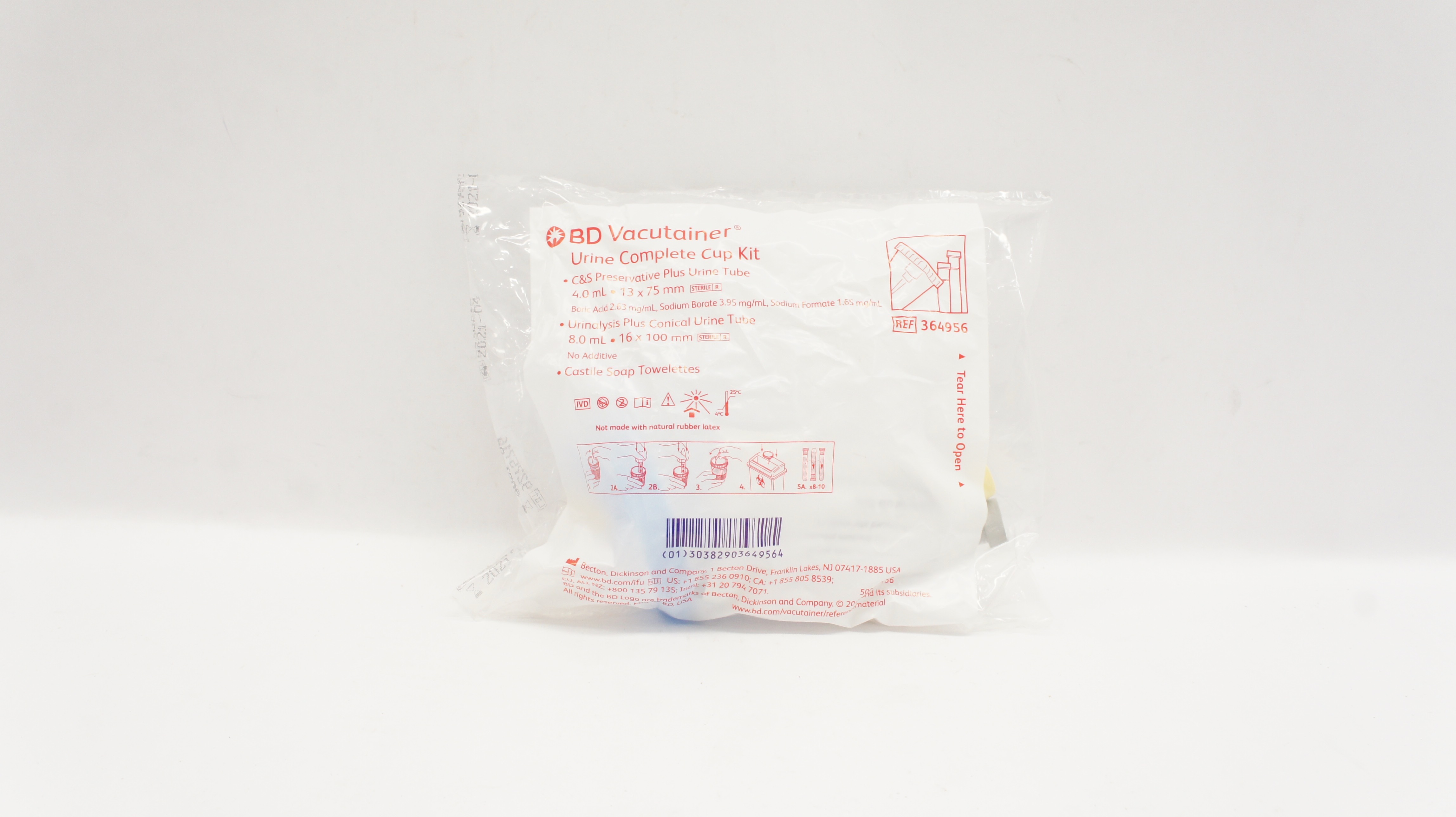 BD 364956 Vacutainer Urine Complete Cup Kit (x)