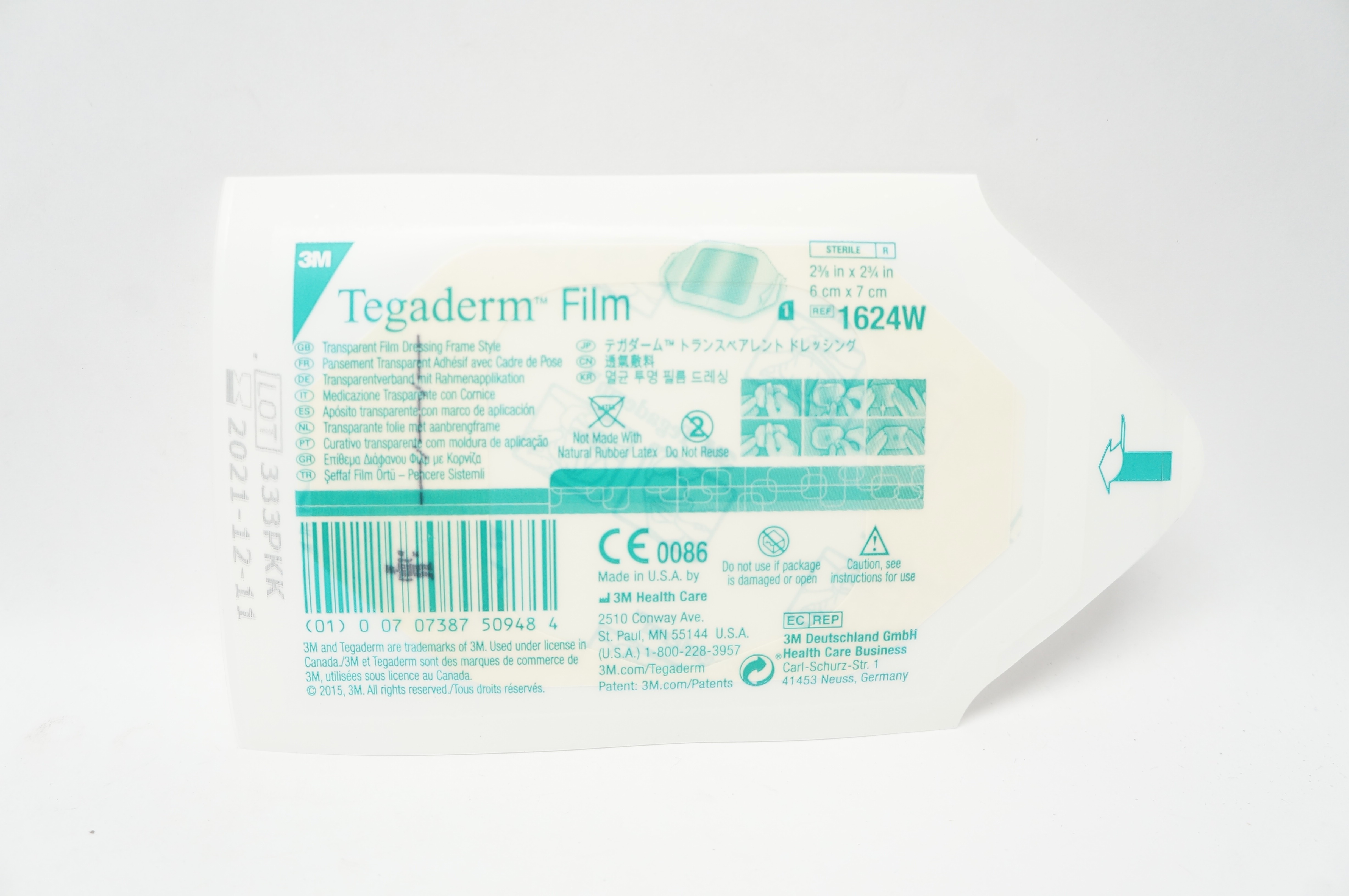 3M 1624W Tegaderm Transparent Film Dressing Frame 2-3/8x2-3/4inch (x)