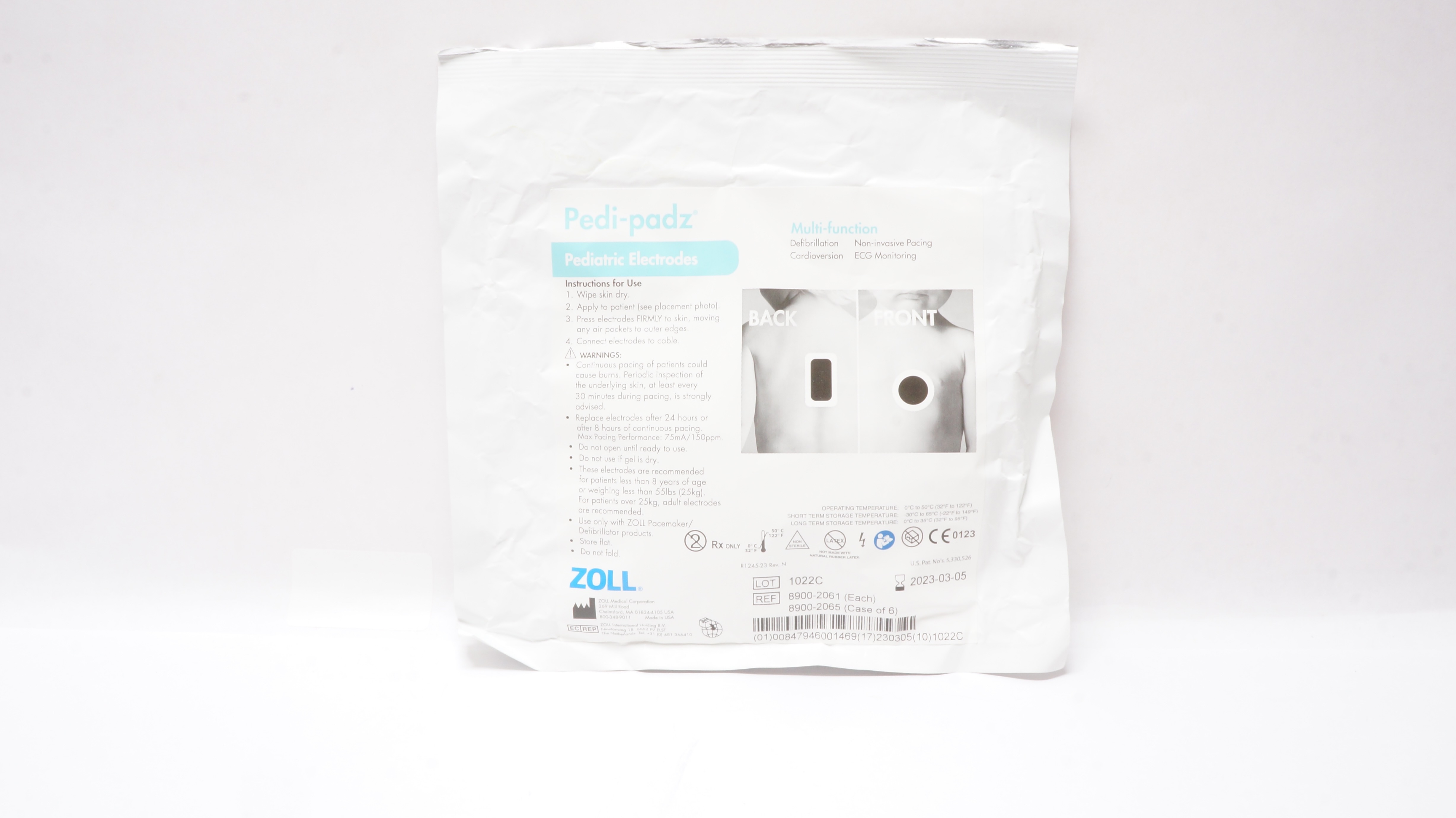 Zoll 8900-2061 Pedi-padz Multi-Function Pediatric Electrodes > 8Years >55lbs (x)