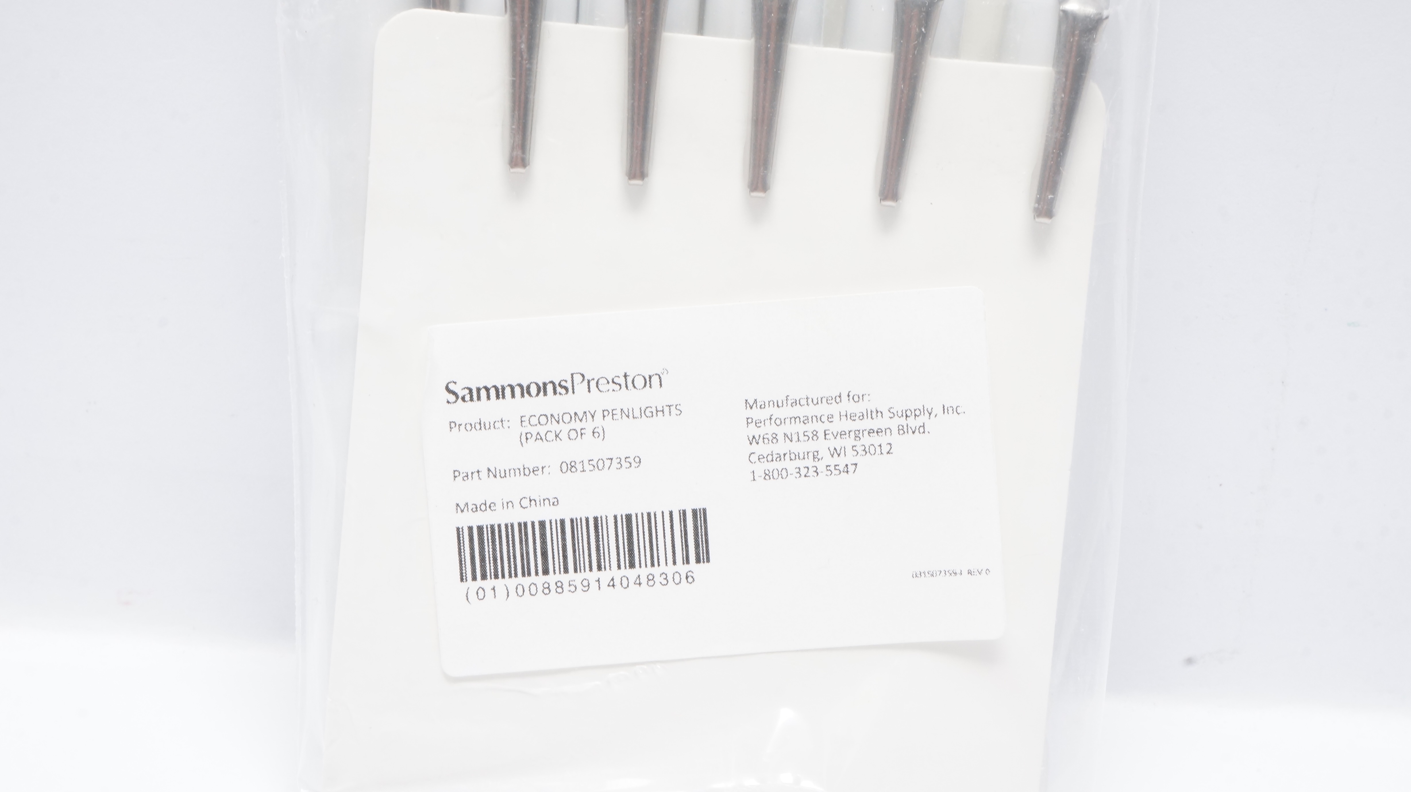 Performance Health Supply 081507359 SammonsPreston Economy Penlights - Pack of 6
