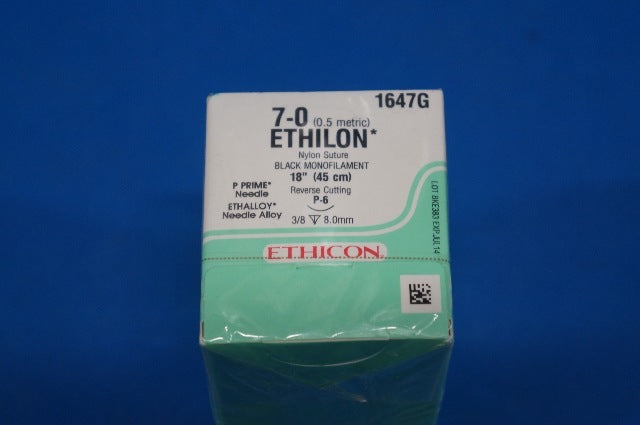 Ethicon 1647G ETHILON, P-6, Black Monofilament 18 - Box f 24