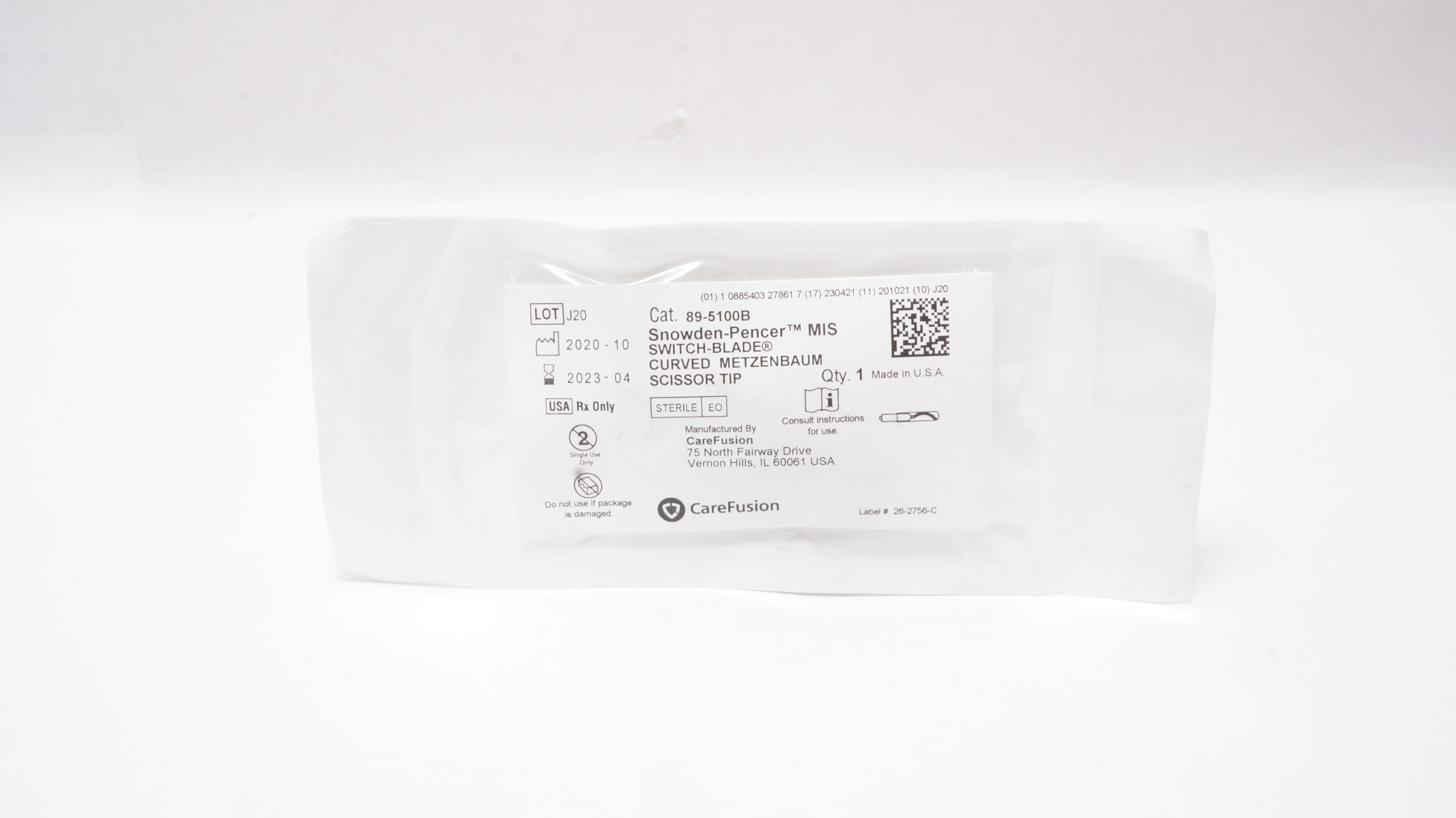 CareFusion 89-5100B Snowden-Pencer Switch-Blade Curv Metzenbaum Scissor Tip (x)