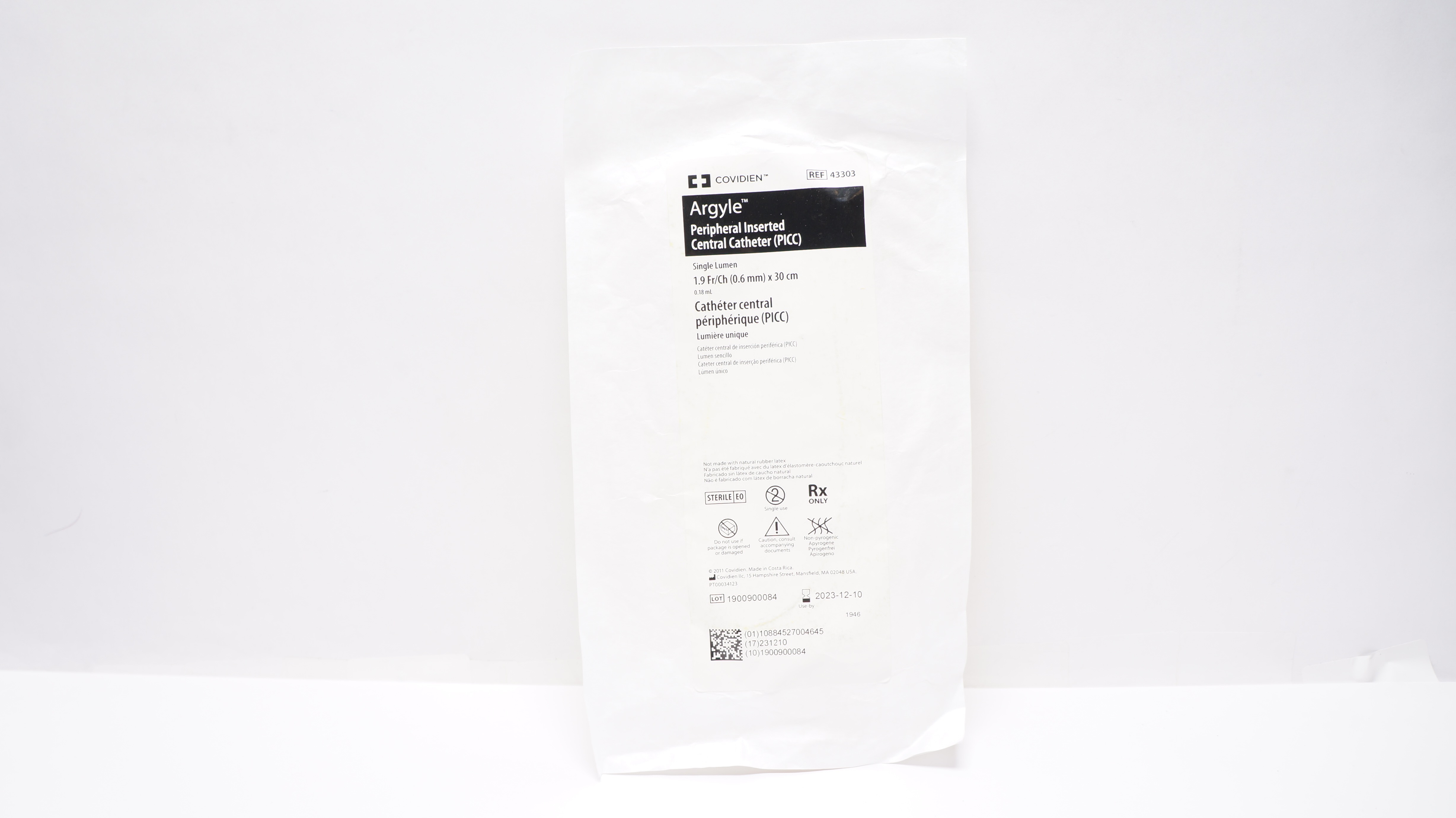 Covidien 43303 Argyle Peripheral Inserted Central Cath. 1.9Fr/Ch x 30cm0.18mL(x)