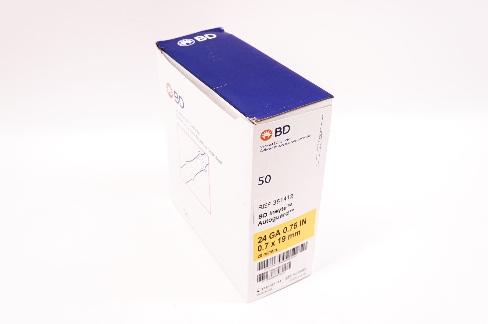 BD 381412 Autoguard 24GA x 0.75inch - Box of 50