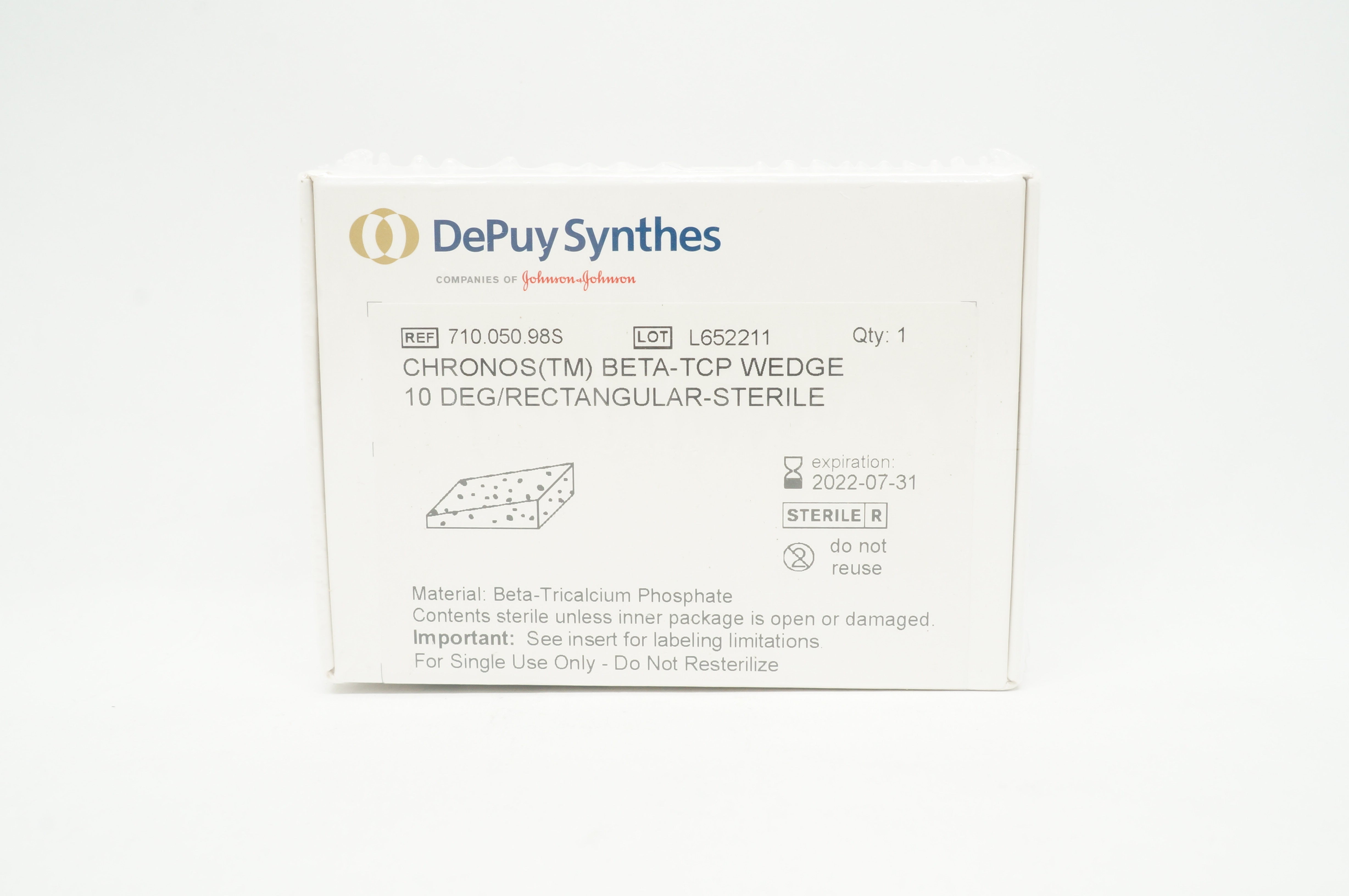 DePuy Synthes 710.050.98S Chronos Beta - TCP Wedge 10Deg / Rectangular