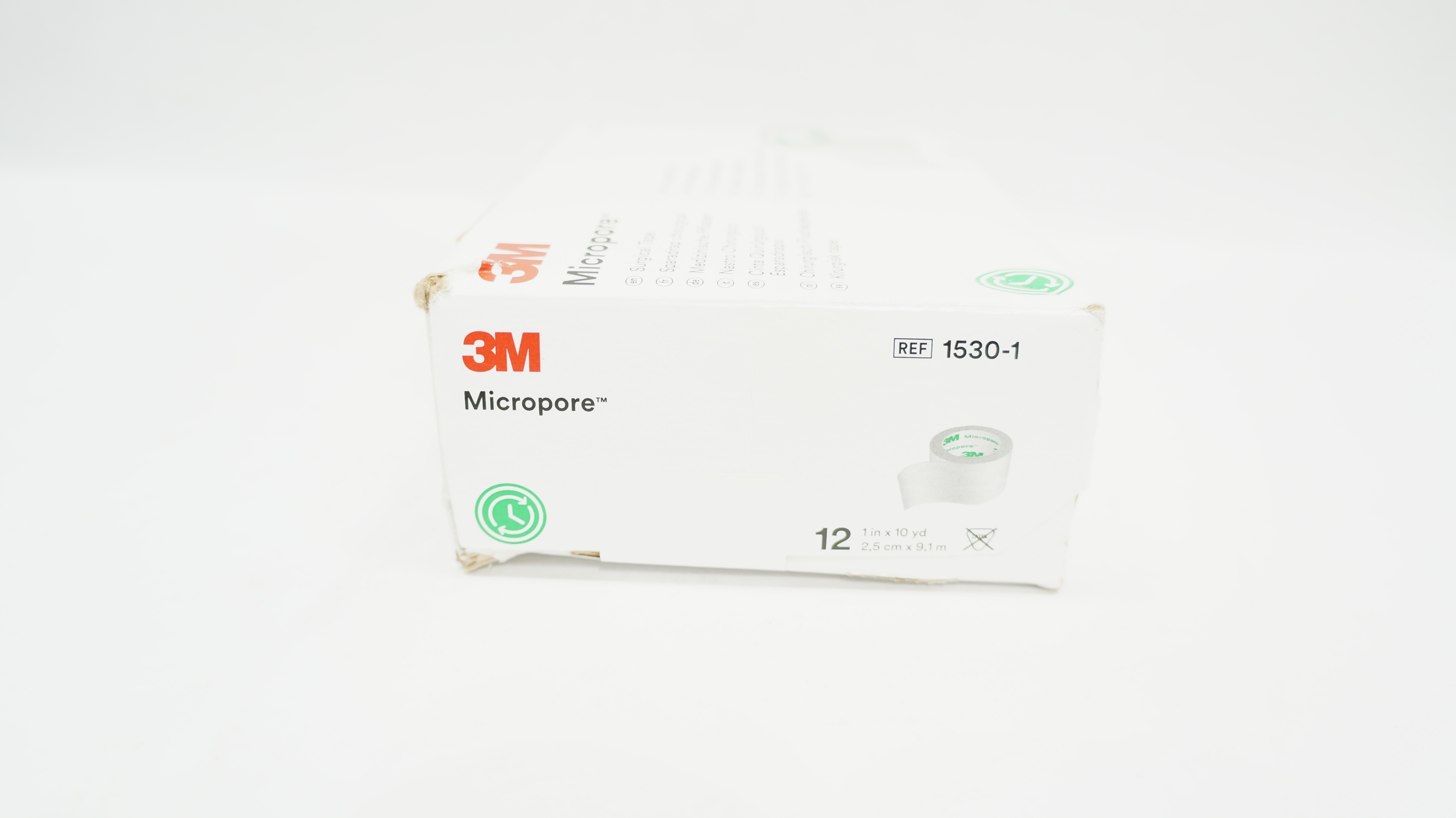 3M 1530-1 Micropore Hypoallergenic Surgical Tape 1 inch x 10 yd - Box of 3