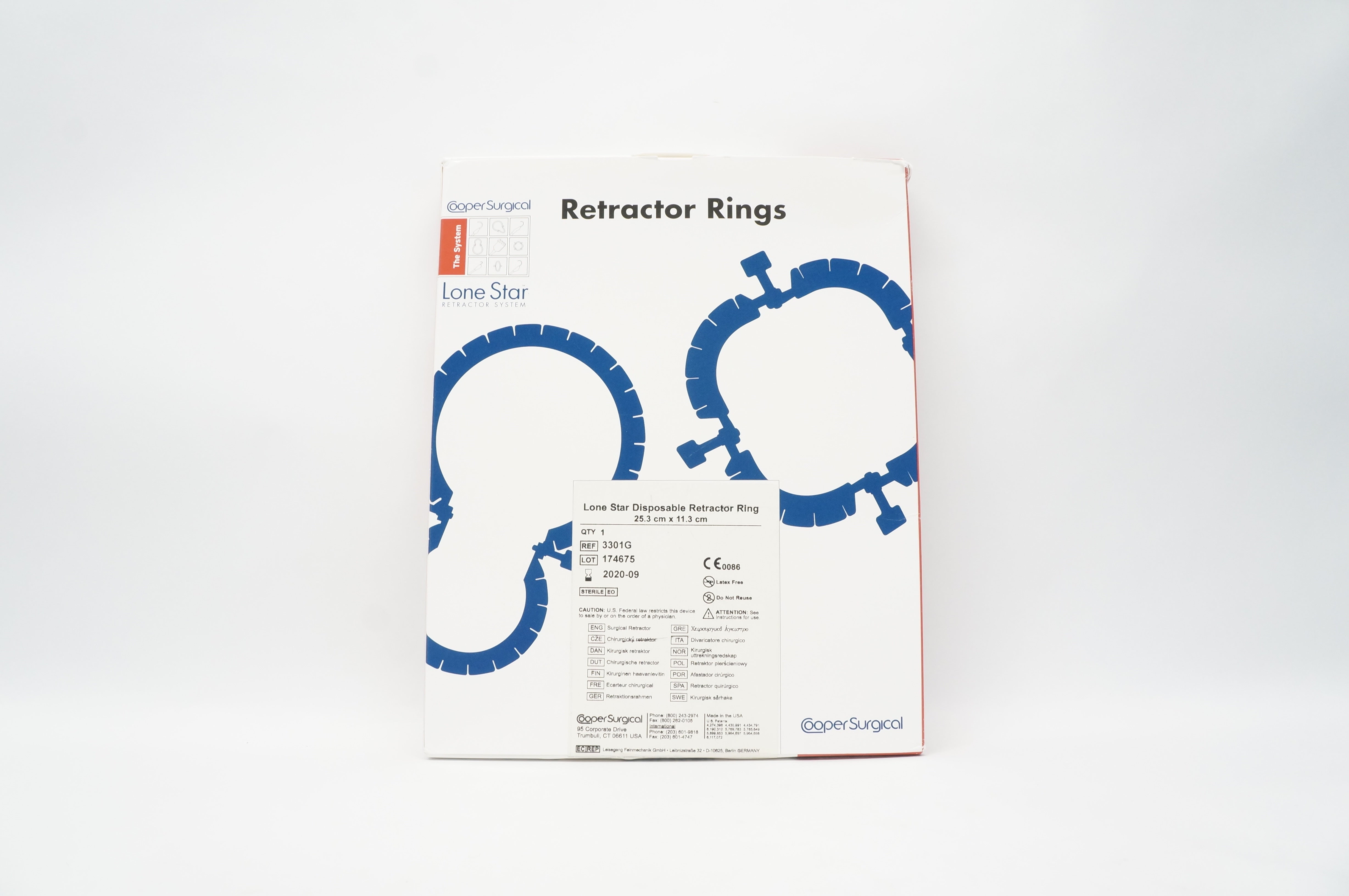 Cooper Surgical 3301G Lone Star Disposable Retractor Ring 25.3cm x 11.3cm (x)