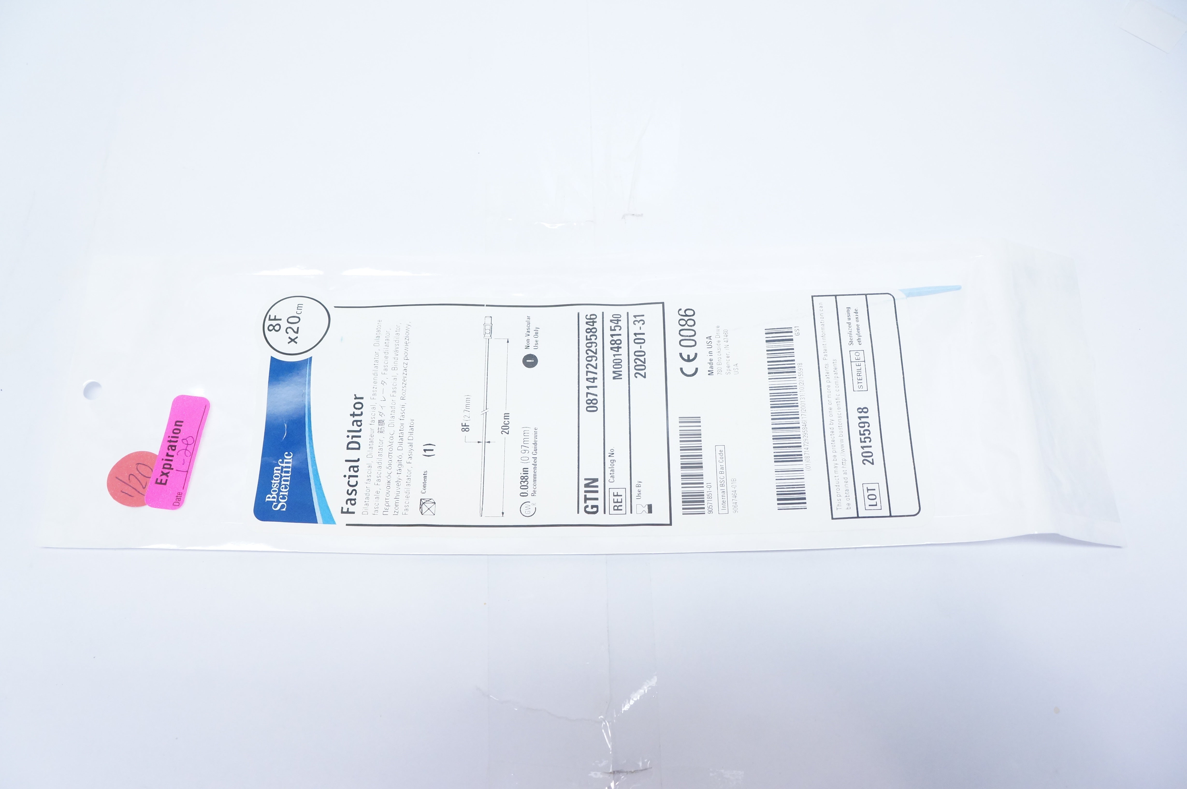 Boston Scientific 48154 Fascial Dilator 8F x 20cm (x)