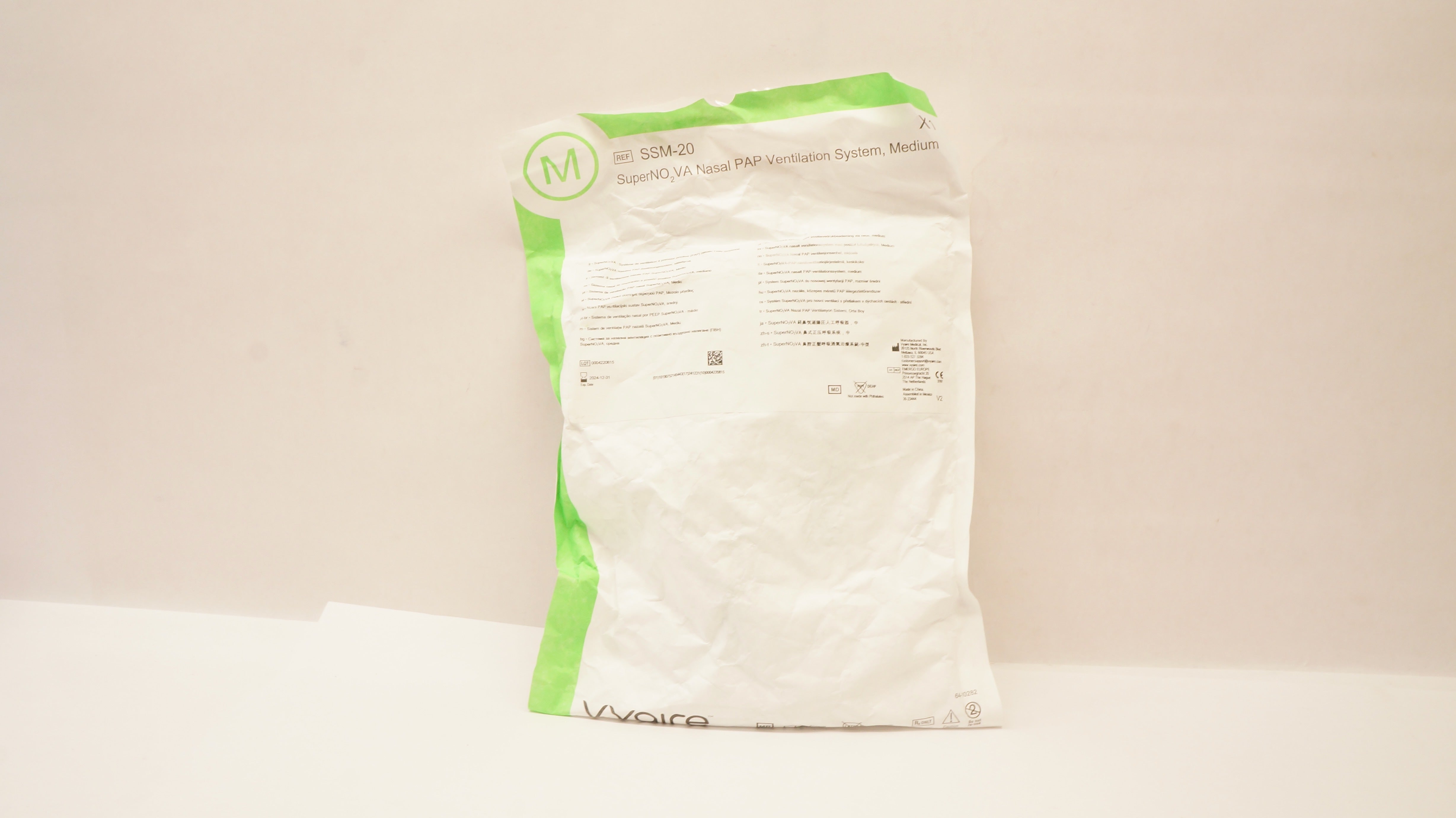 Vyaire SSM-20 SuperNO2VA Nasal PAP Ventilation System, Medium