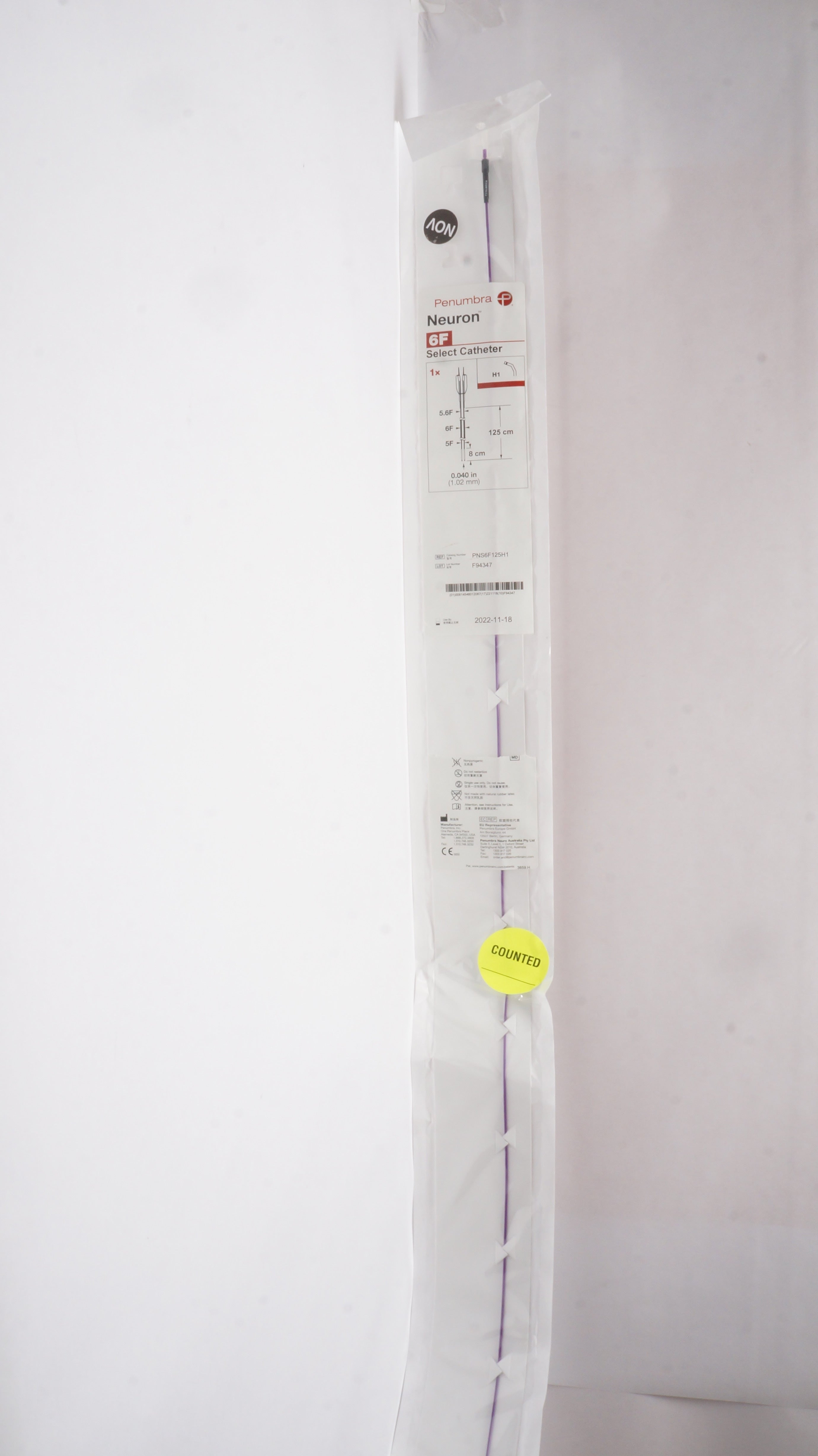 Penumbra PNS6F125H1 Neuron Select Cath. 6F x 125cm x 0.040inch (x)