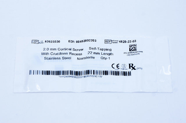 Zimmer 4820-22-03 2.0mm Cortical Screw, Self-Tapping, 22mm Length