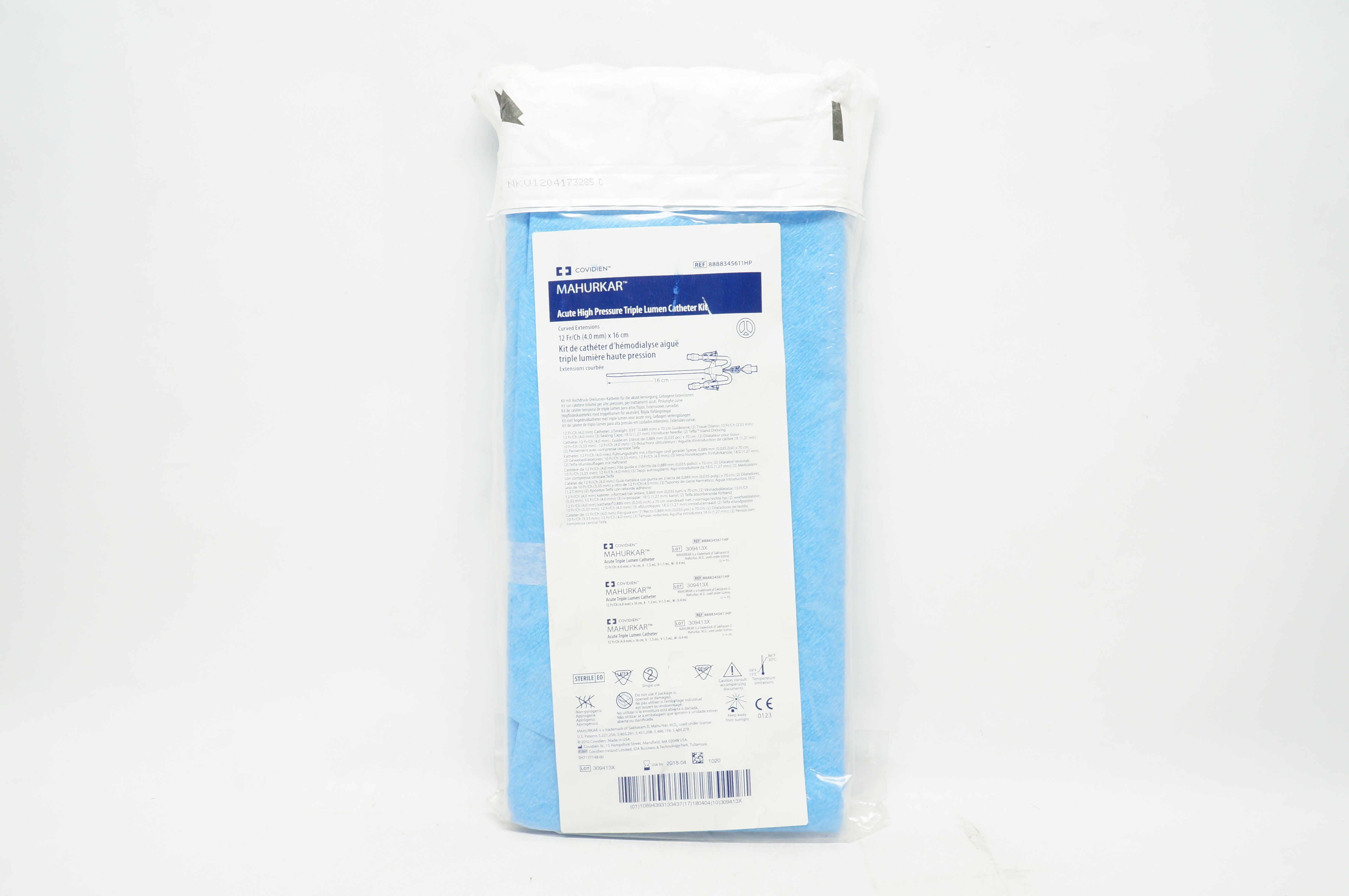 Covidien 8888345611HP Acute High Pressure Triple Lumen Cath Kit 12Fr x 16cm (x)