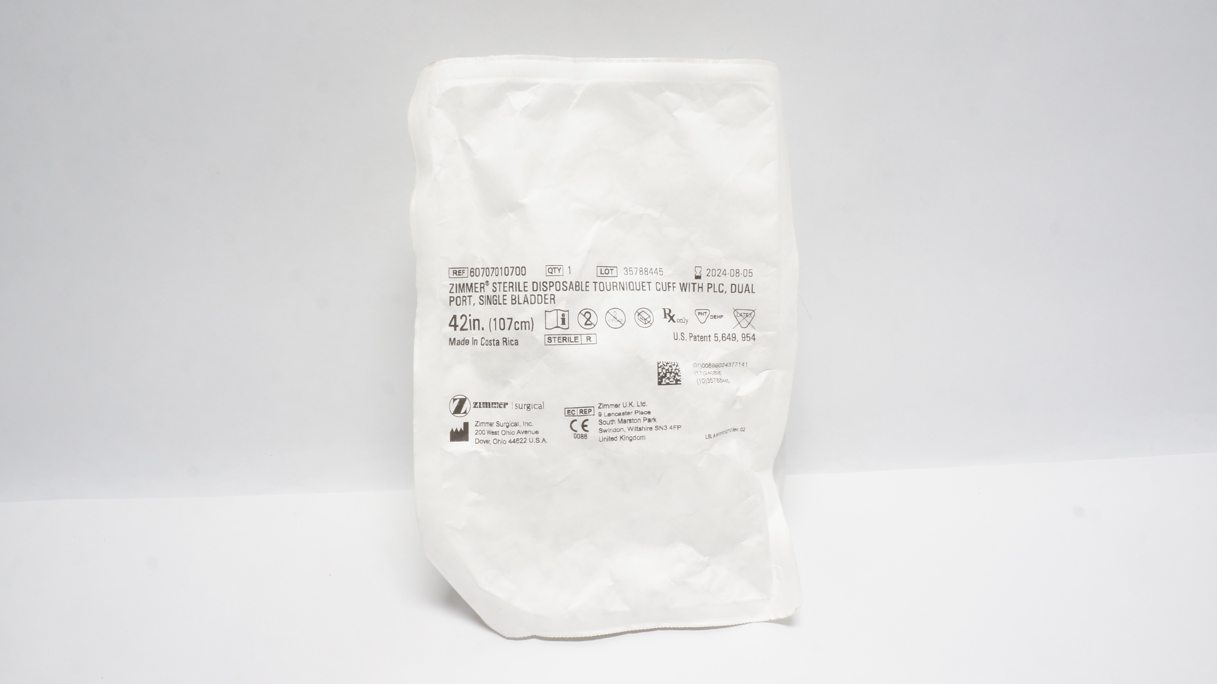 Zimmer 60707010700 Sterile Disposable Tourniquet Cuff 42 inch (x)