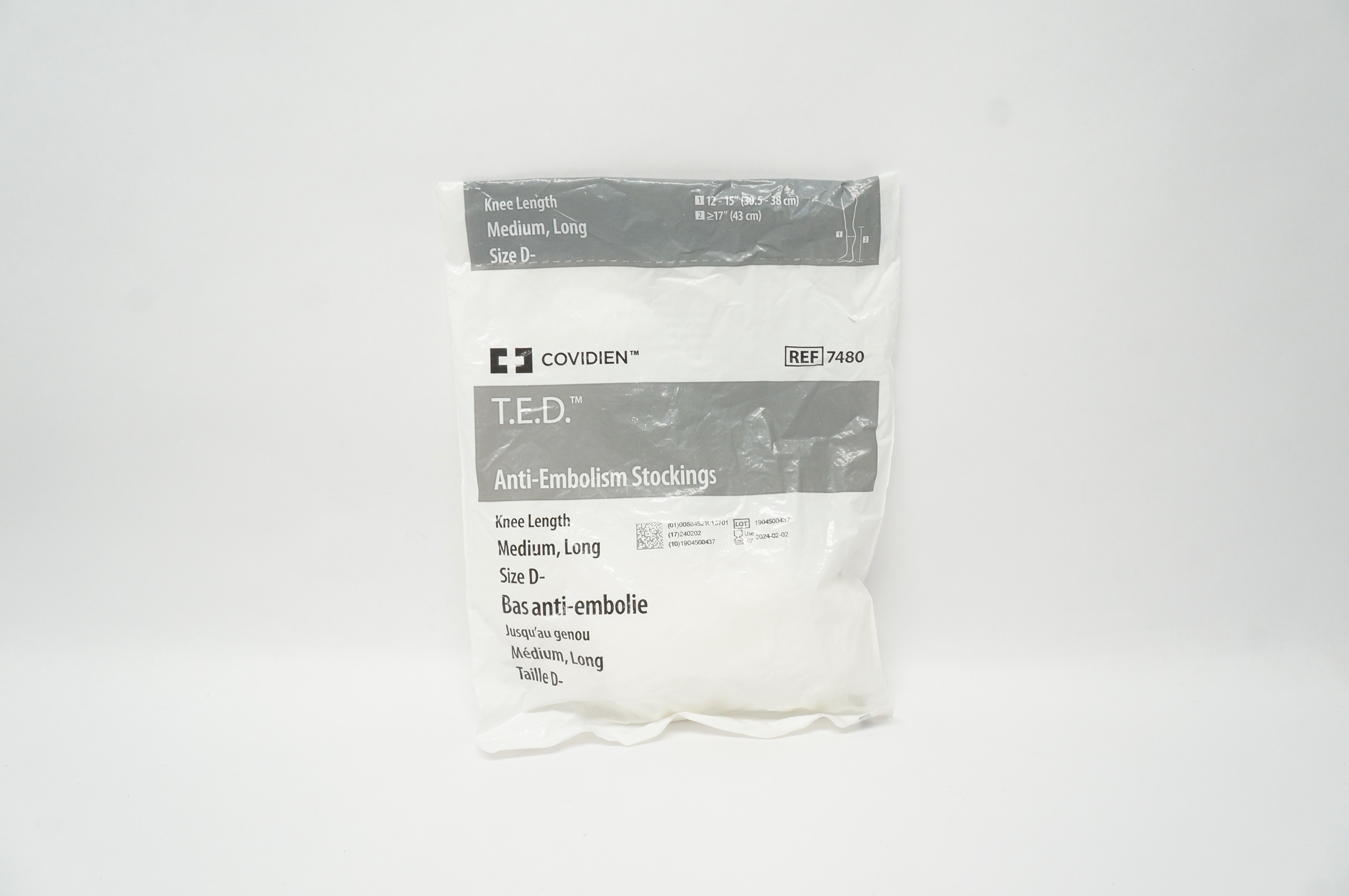 Covidien 7480 T.E.D. Anti-Embolism Stockings, Knee Length Medium Long Size D