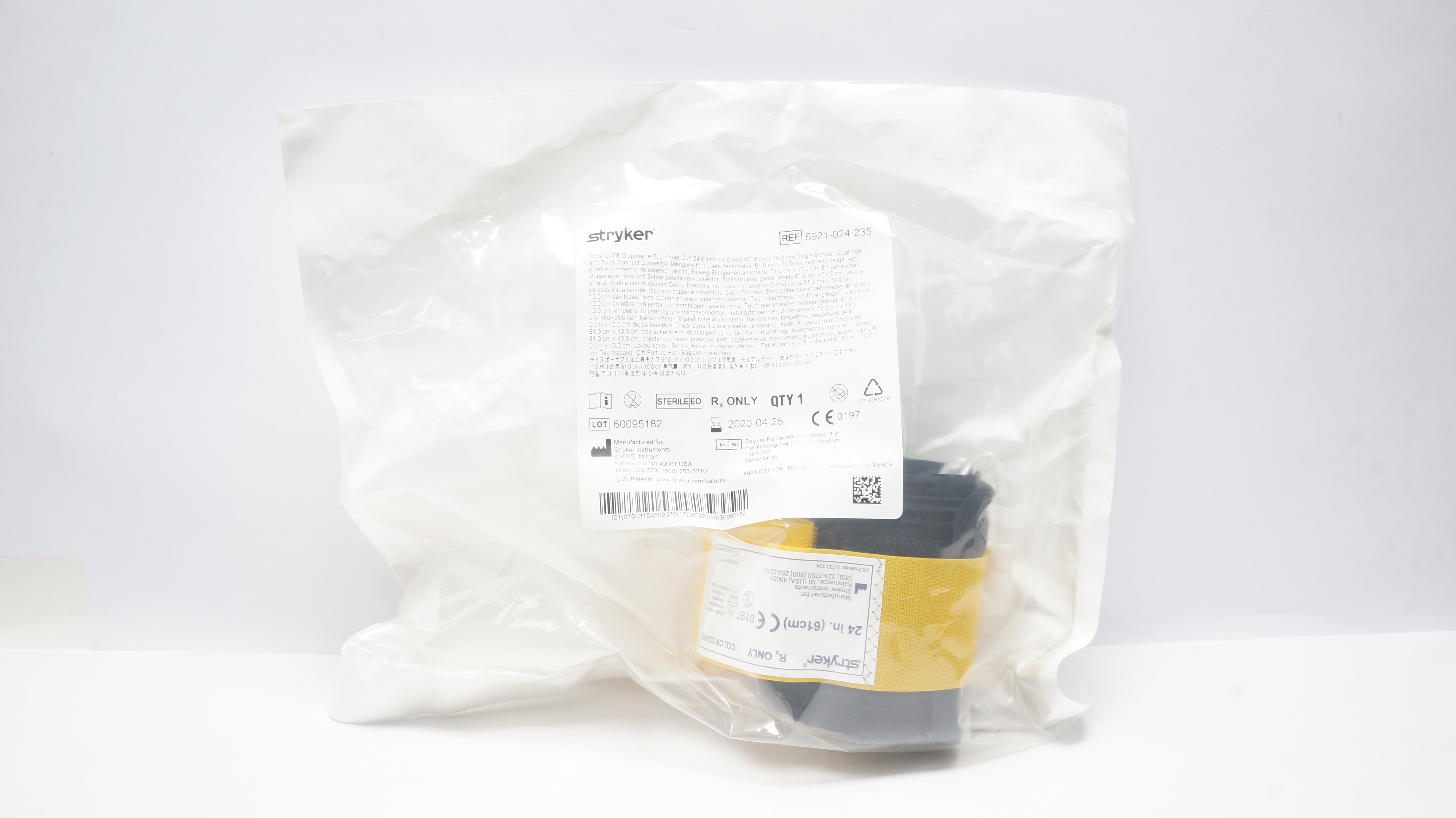 Stryker 5921-024-235 Color Cuff Quick Connect Dual Port Single Bladder 24inch(x)